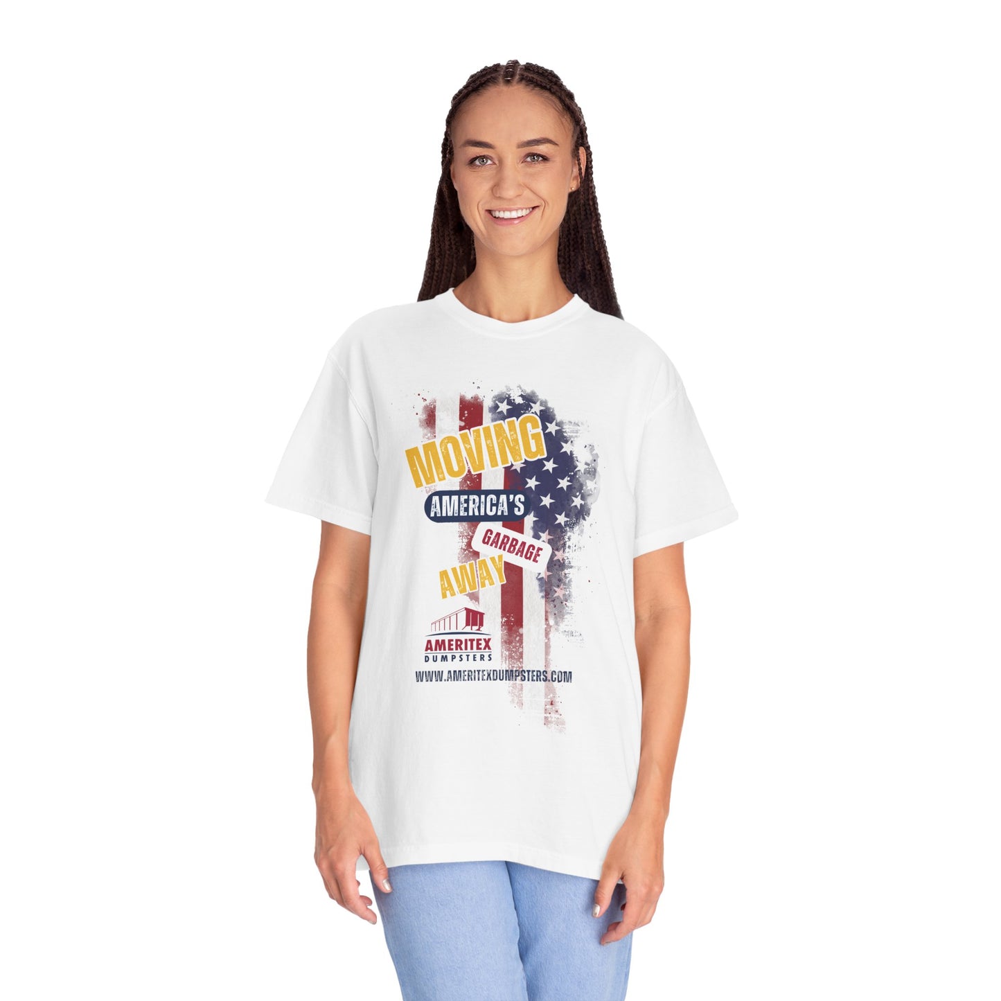 Ameritex Dumpsters "Moving America's Garbage Away" Style 2 Comfort Colors Garment-Dyed T-shirt Unisex