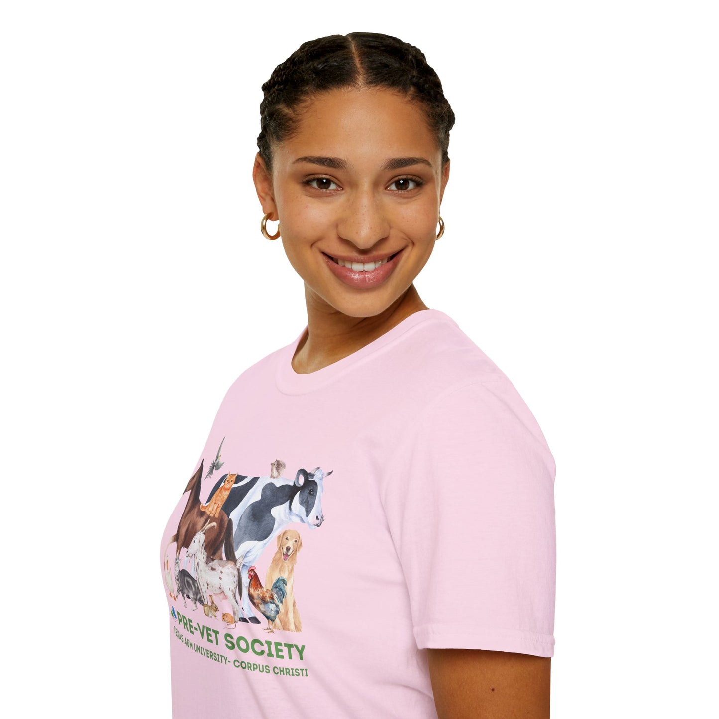 Pre-Vet Society Watercolor Animals Design Gildan Softstyle T-Shirt Unisex