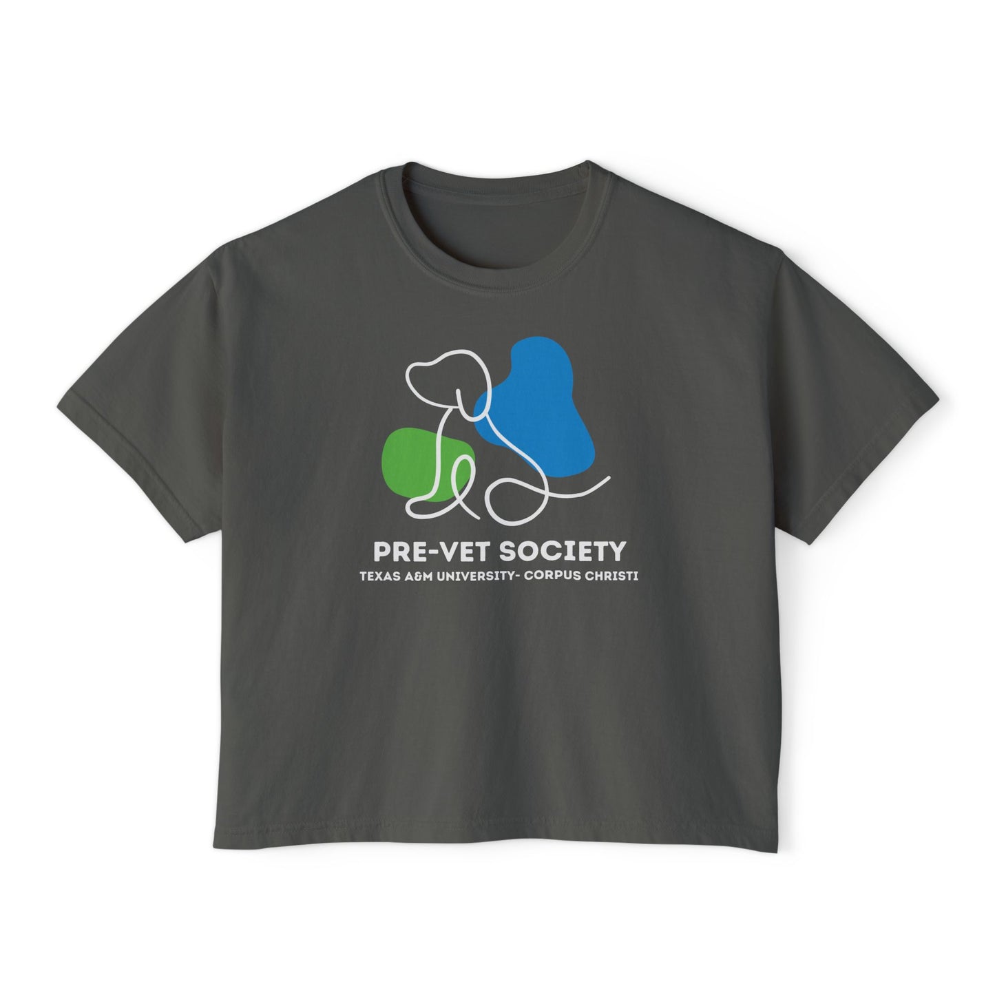 Pre-Vet Society Logo Comfort Colors Women's Crop Boxy Tee