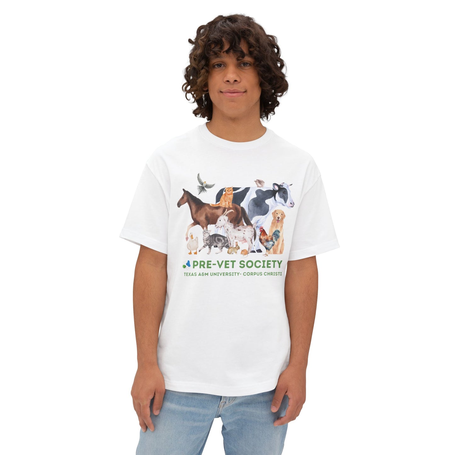 Pre-Vet Society Watercolor Animals Bella Canvas Oversized Boxy Tee Unisex