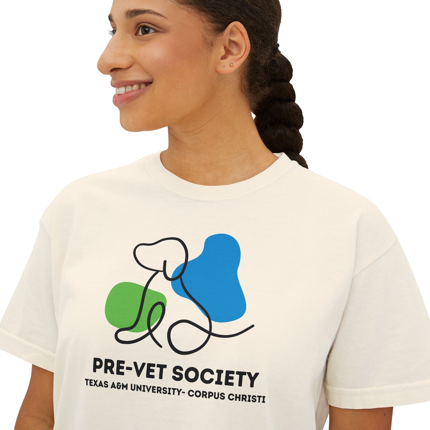 Pre-Vet Society Logo Comfort Colors Women's Crop Boxy Tee