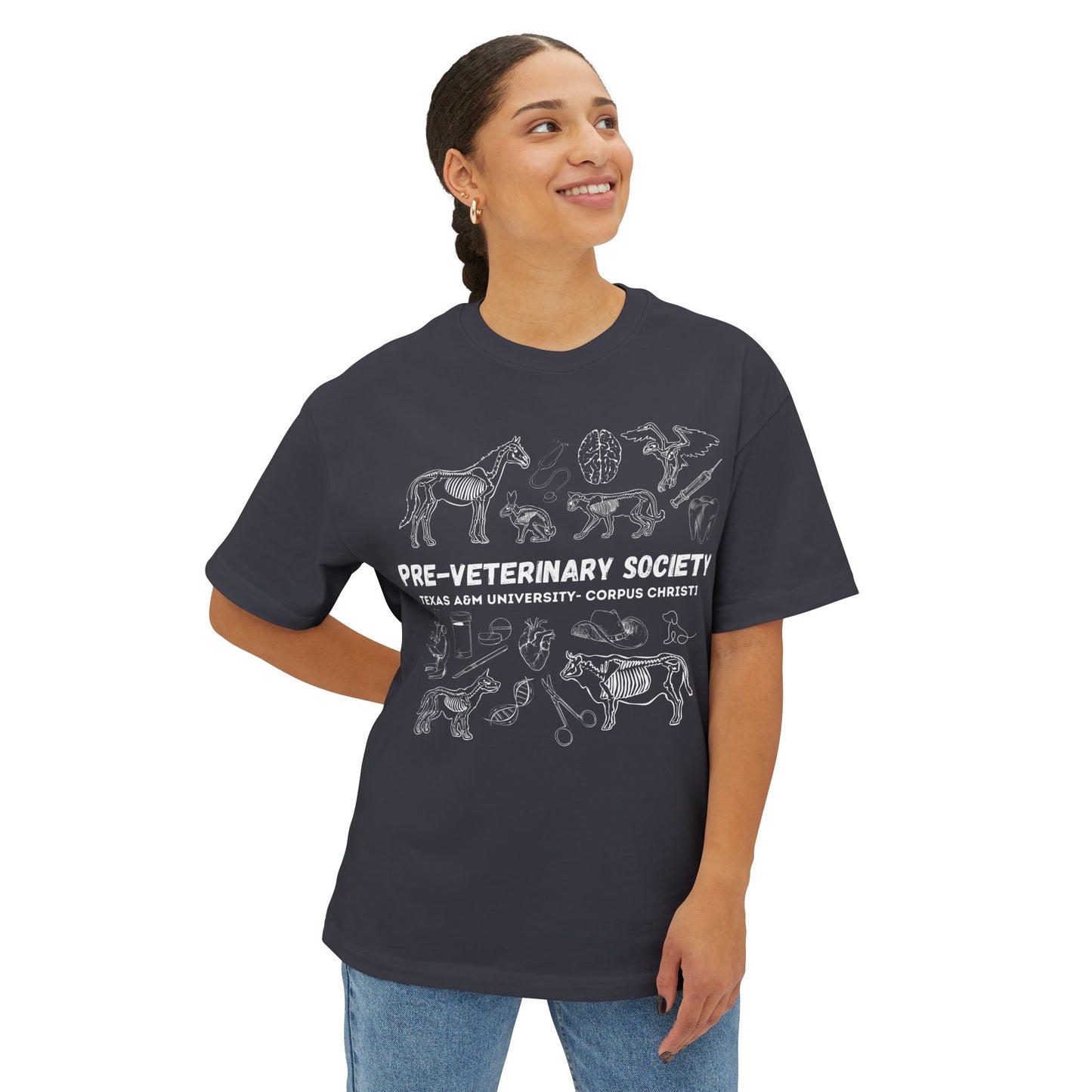 Pre-Vet Society Animal Anatomy Bella Canvas Oversized Boxy Tee Unisex