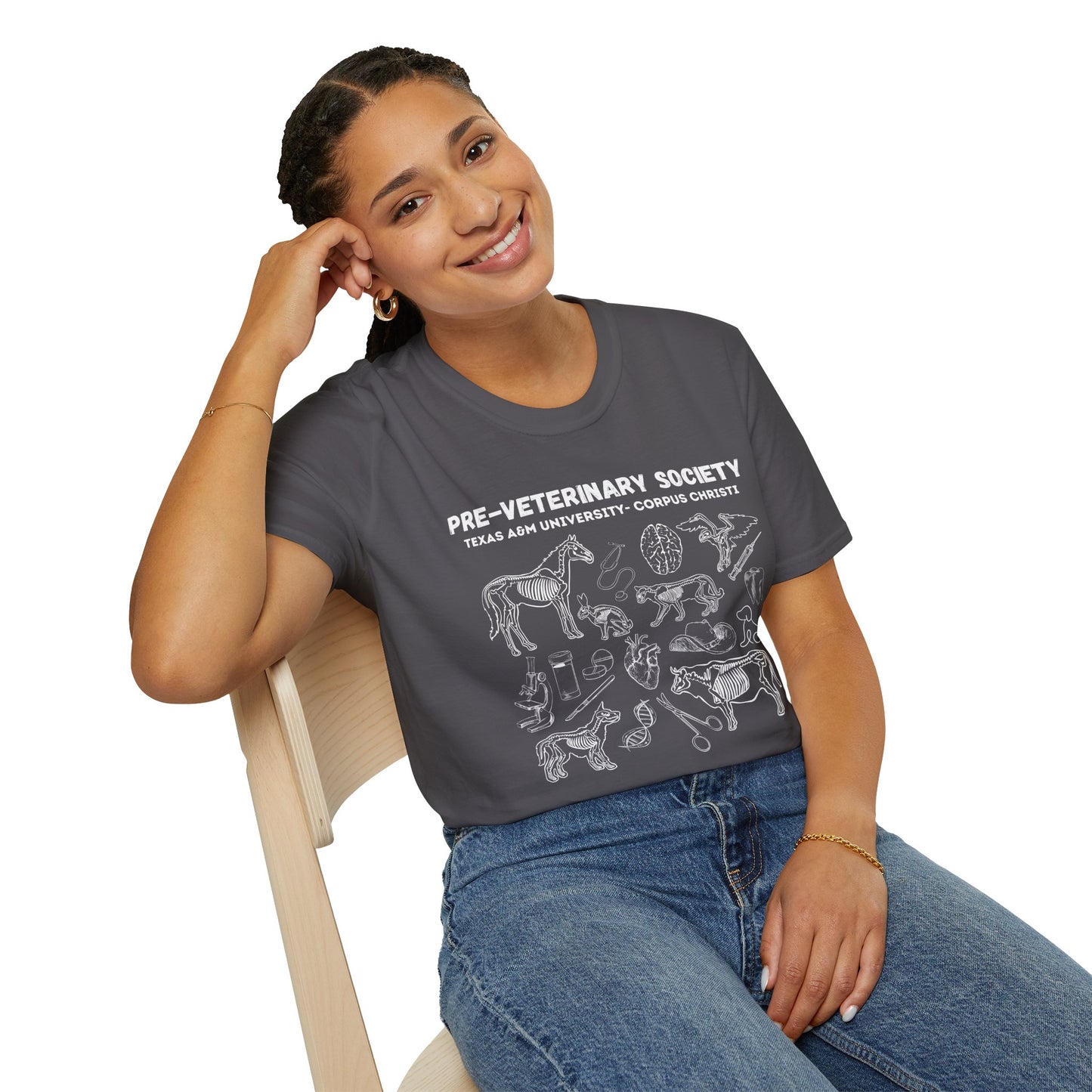 Pre-Vet Society Animal Anatomy Design Gildan Softstyle T-Shirt Unisex