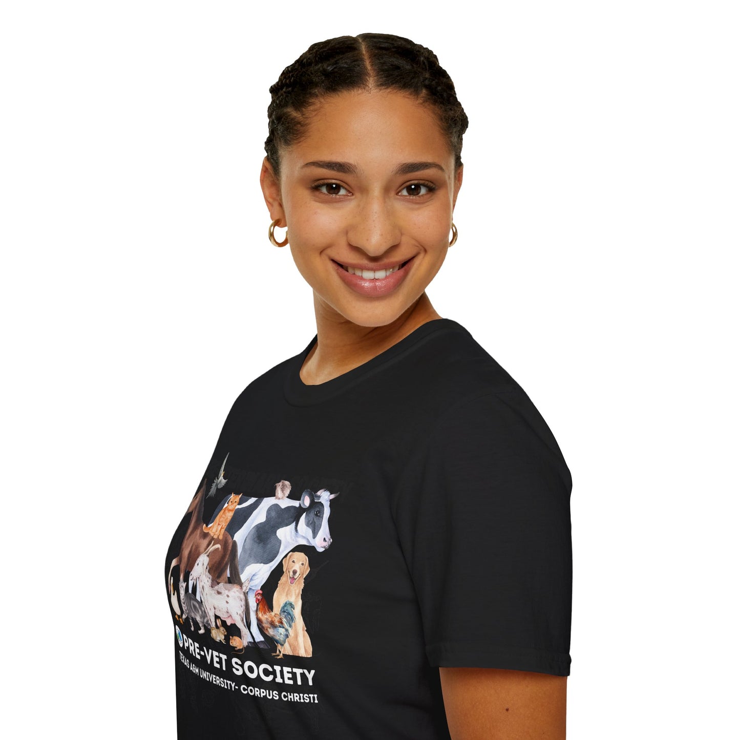 Pre-Vet Society Watercolor Animals Design Gildan Softstyle T-Shirt Unisex