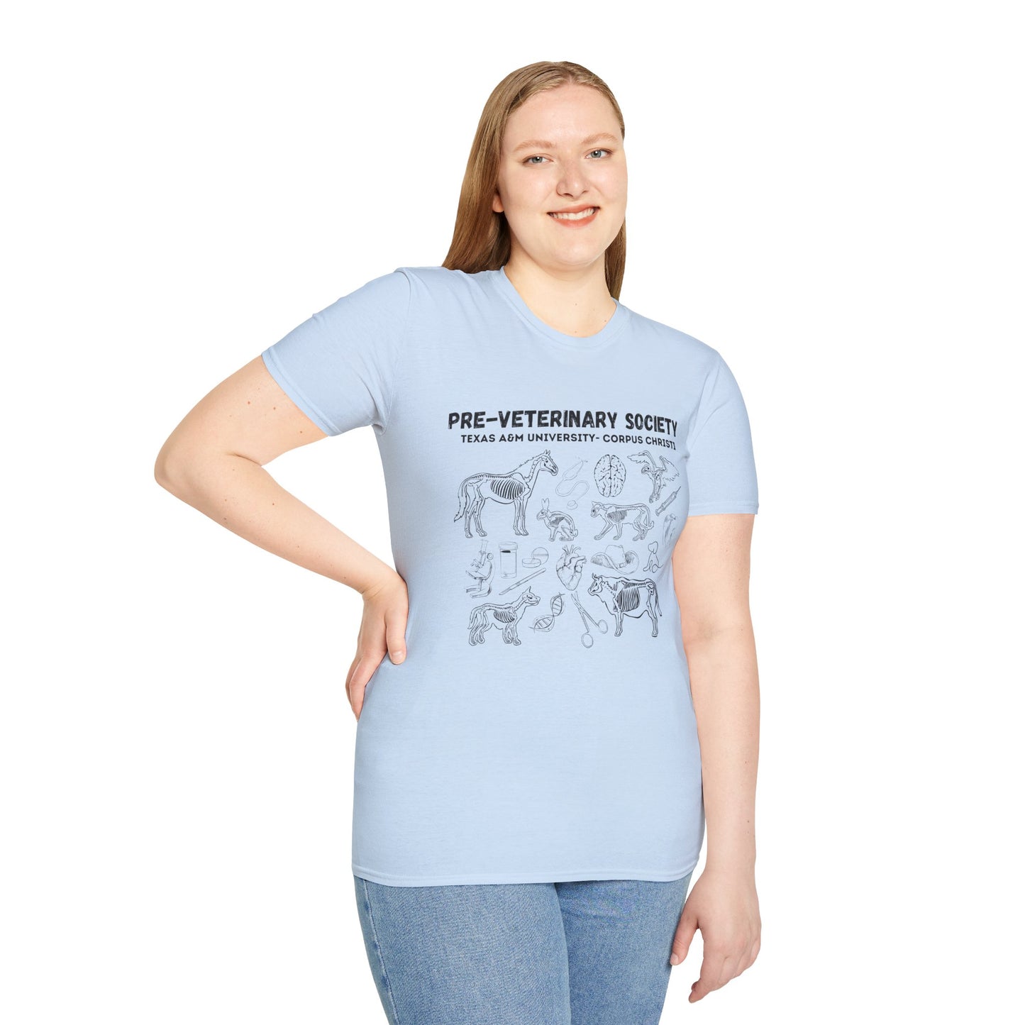 Pre-Vet Society Animal Anatomy Design Gildan Softstyle T-Shirt Unisex