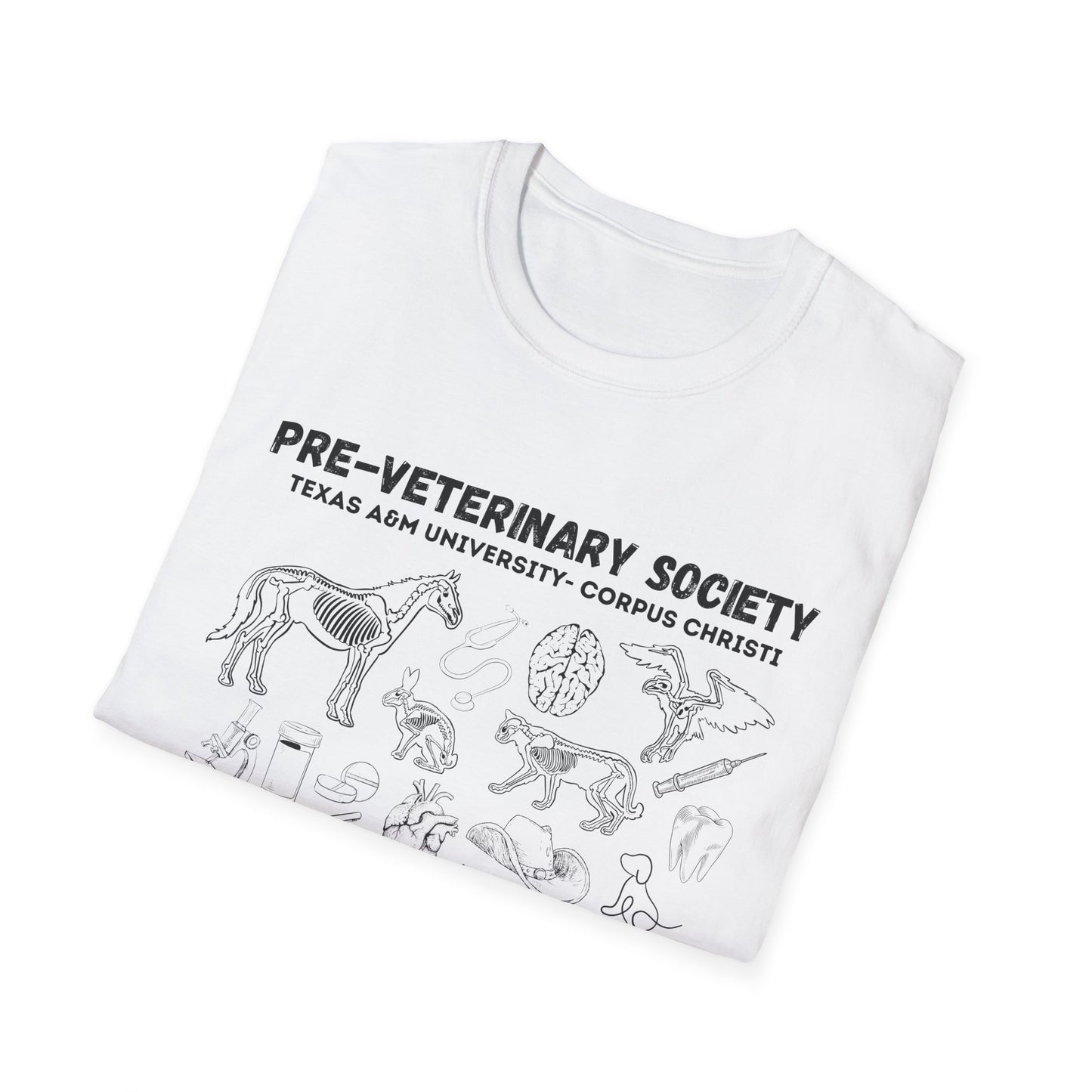 Pre-Vet Society Animal Anatomy Design Gildan Softstyle T-Shirt Unisex