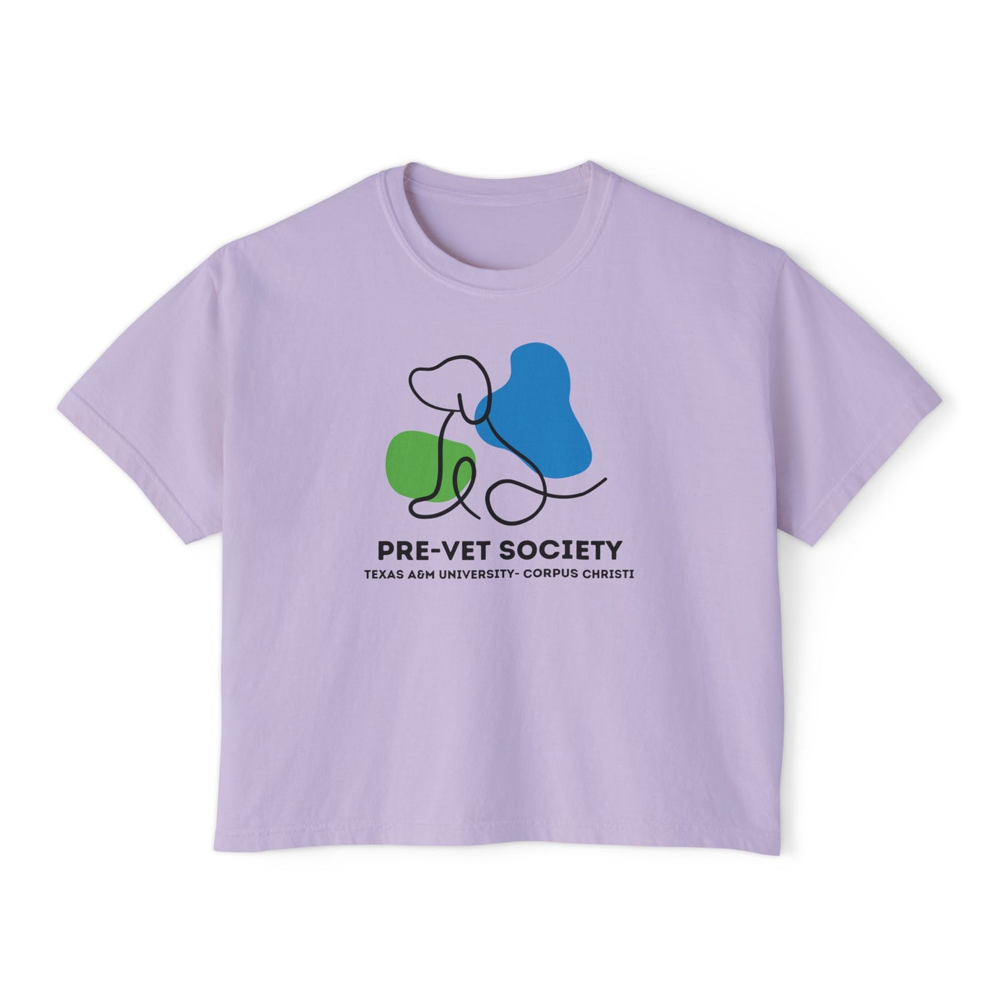 Pre-Vet Society Logo Comfort Colors Women's Crop Boxy Tee