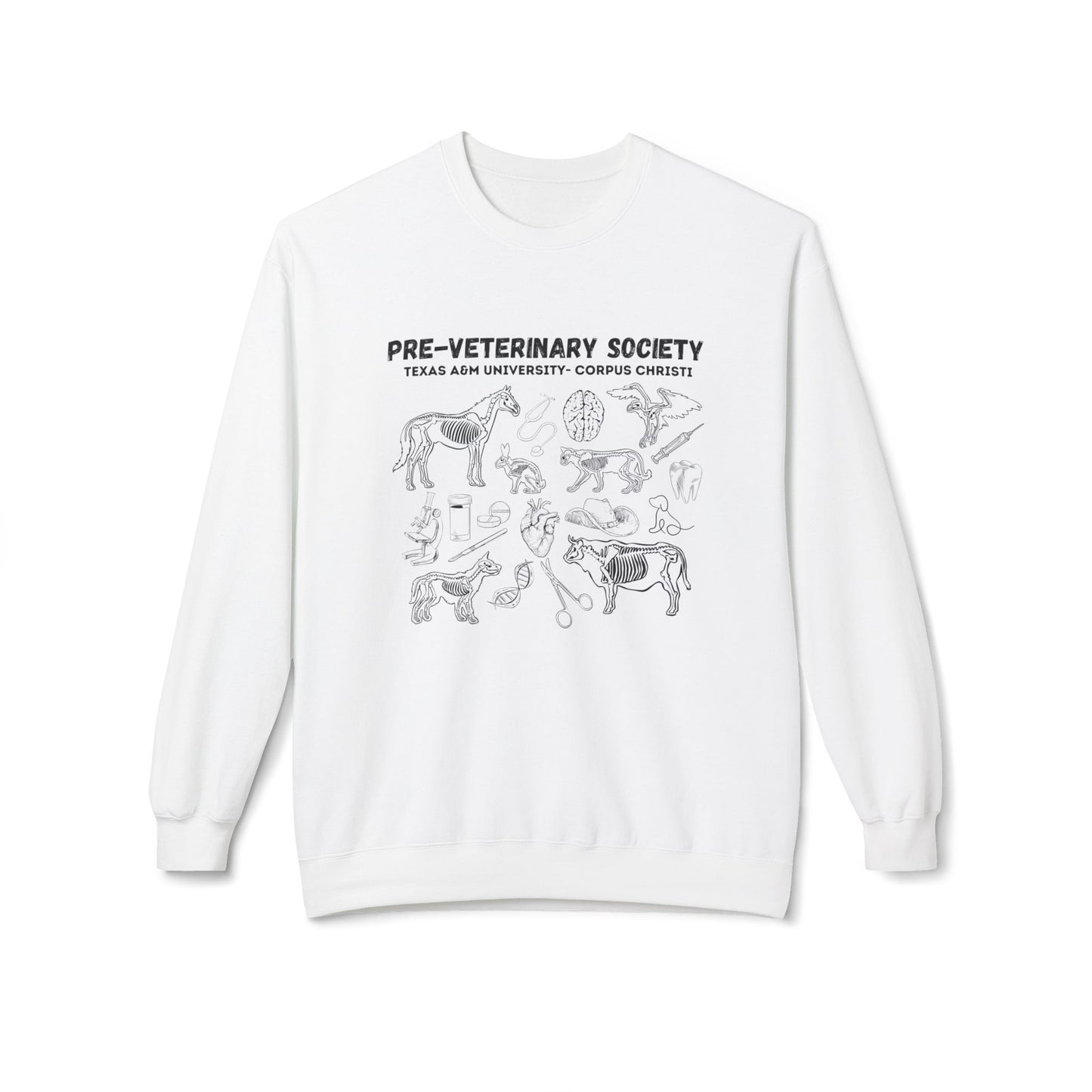 Pre-Vet Society Animal Anatomy Gildan Midweight Softstyle Fleece Crewneck Sweatshirt Unisex