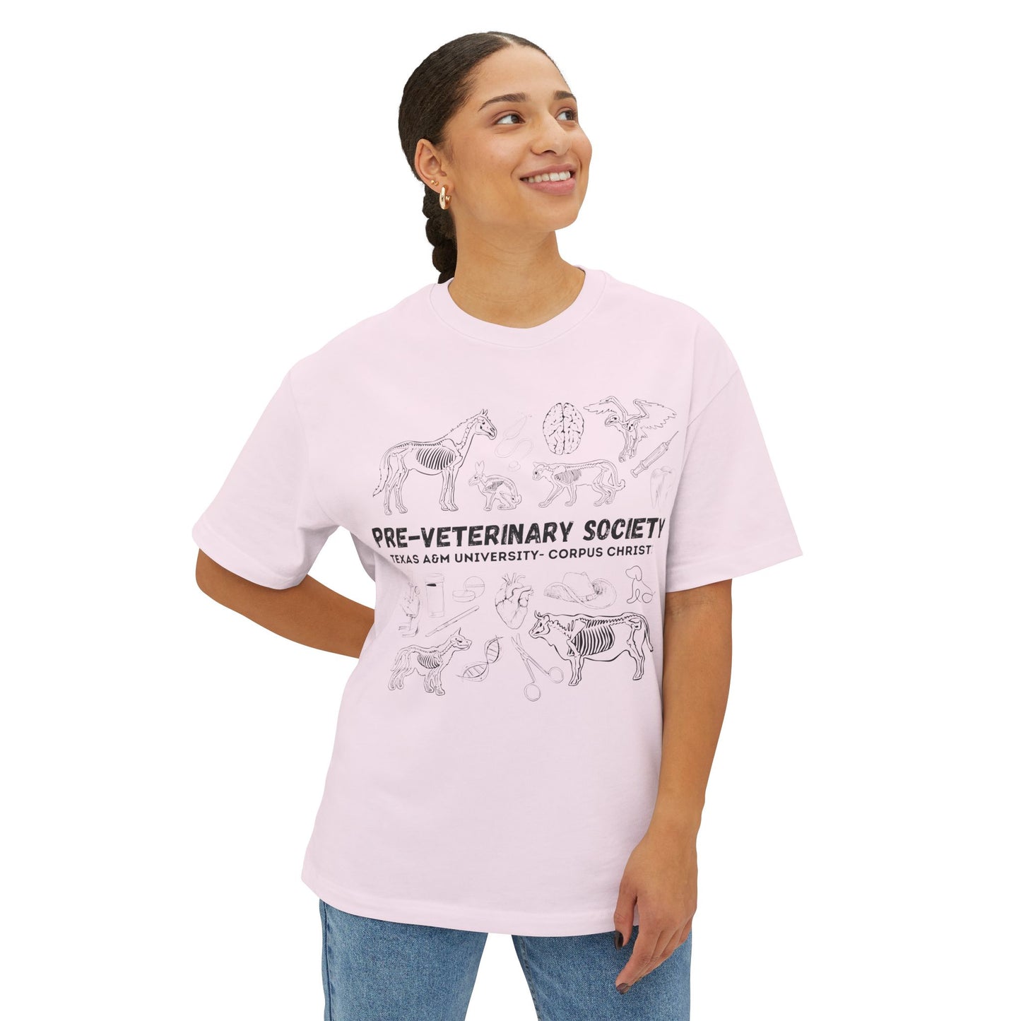Pre-Vet Society Animal Anatomy Bella Canvas Oversized Boxy Tee Unisex