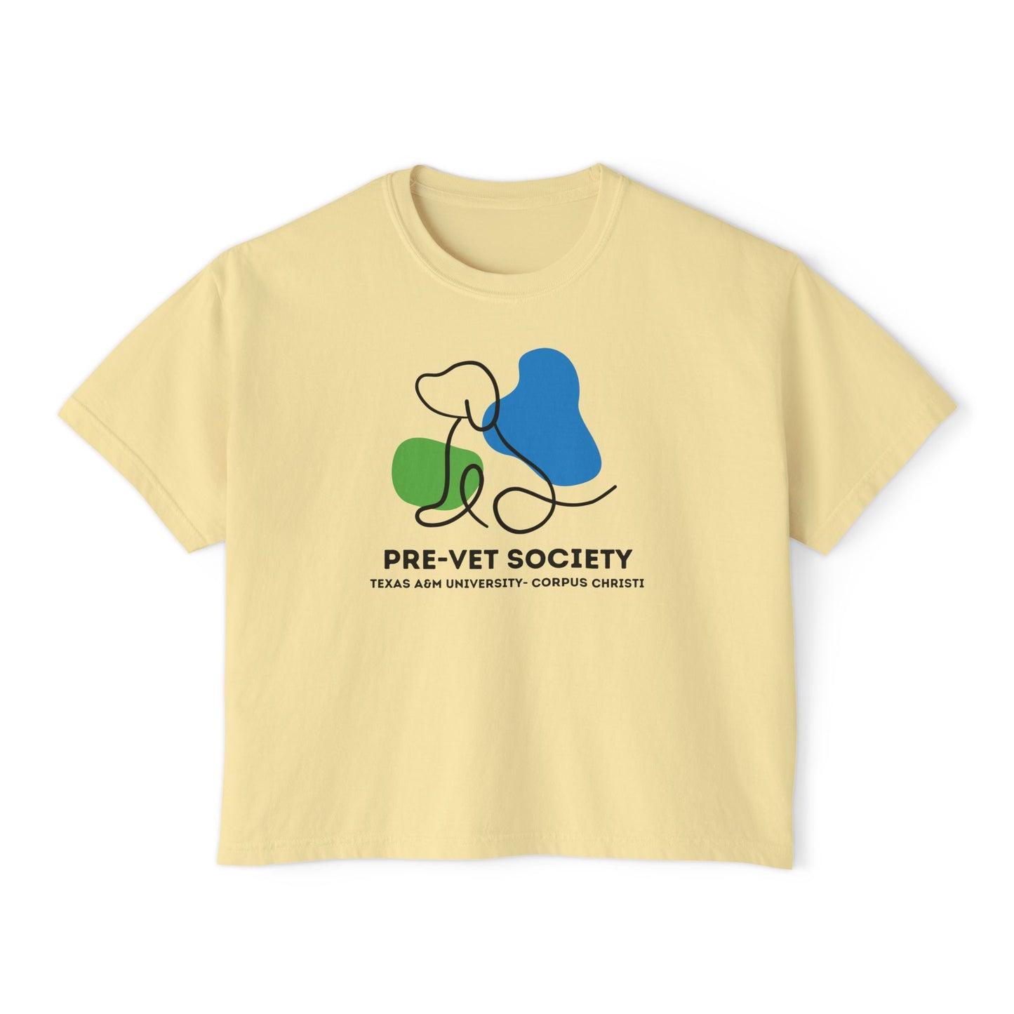 Pre-Vet Society Logo Comfort Colors Women's Crop Boxy Tee
