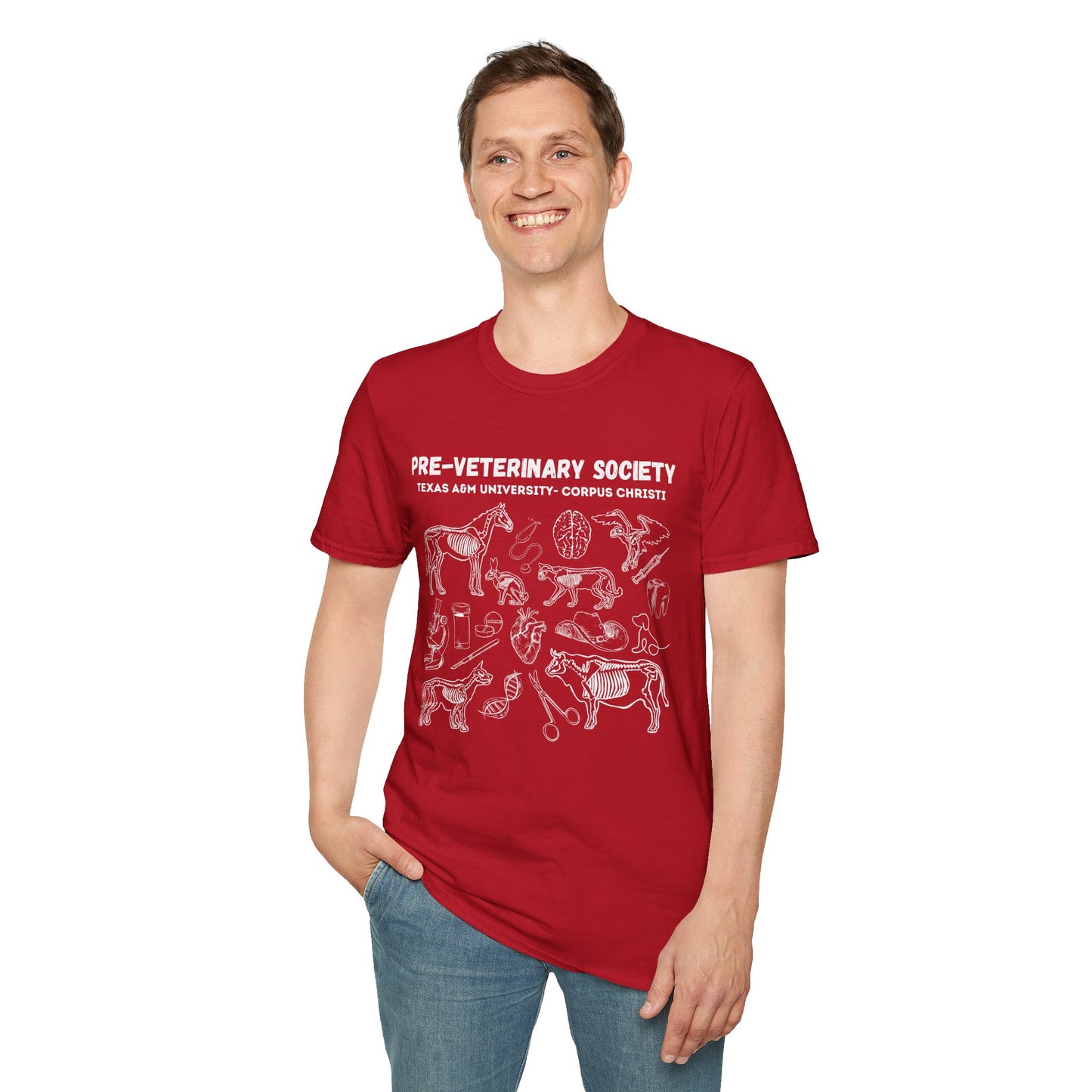 Pre-Vet Society Animal Anatomy Design Gildan Softstyle T-Shirt Unisex