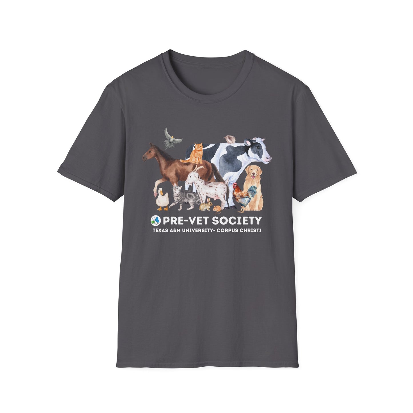 Pre-Vet Society Watercolor Animals Design Gildan Softstyle T-Shirt Unisex