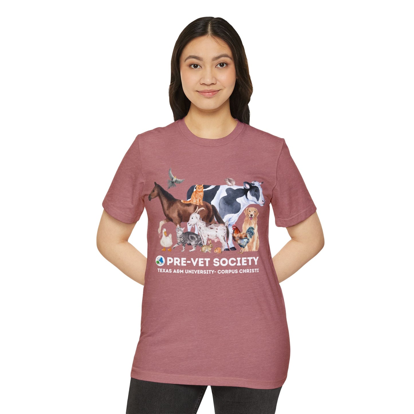 Pre-Vet Society Watercolor Animals Unisex Bella Canvas Recycled Organic T-Shirt
