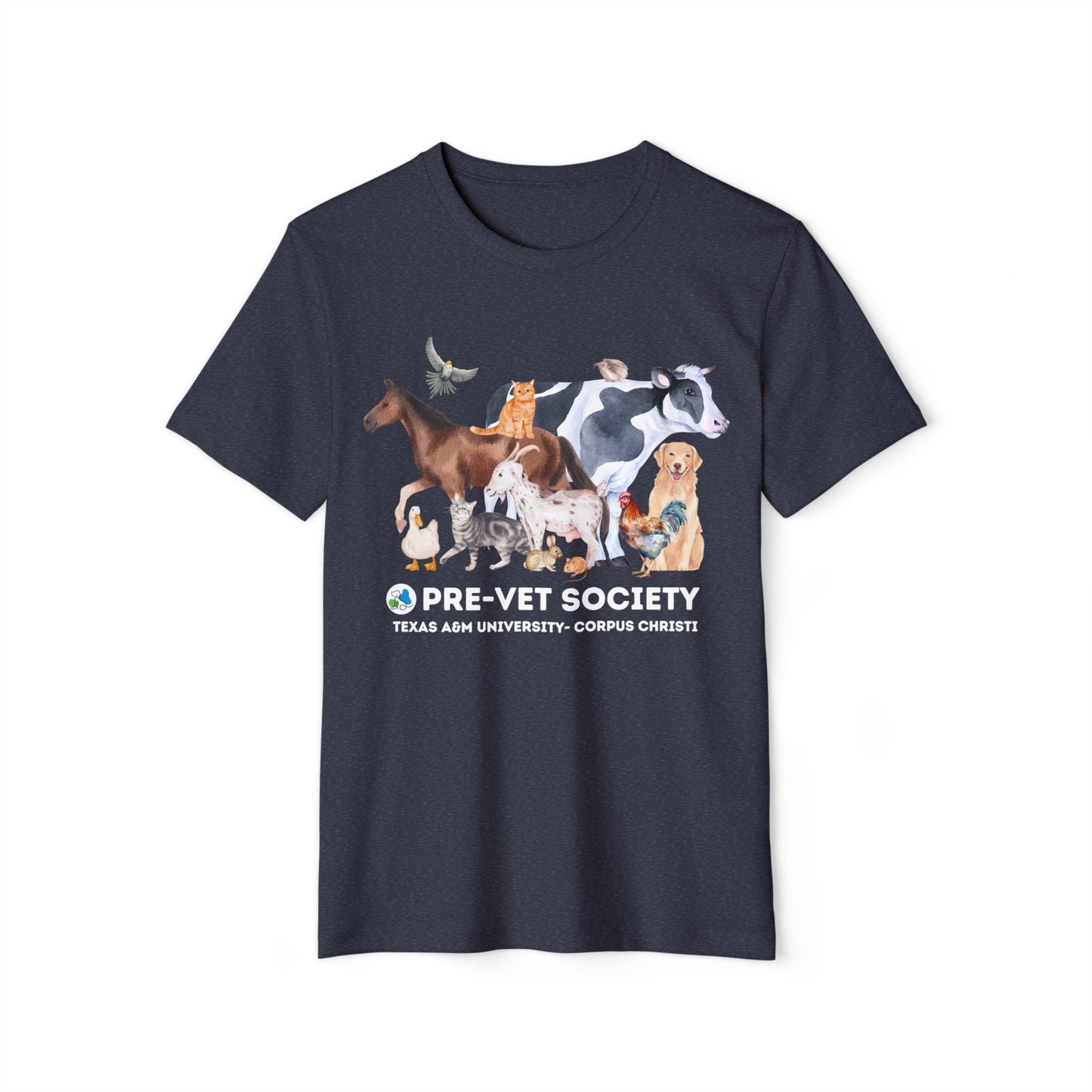 Pre-Vet Society Watercolor Animals Unisex Bella Canvas Recycled Organic T-Shirt