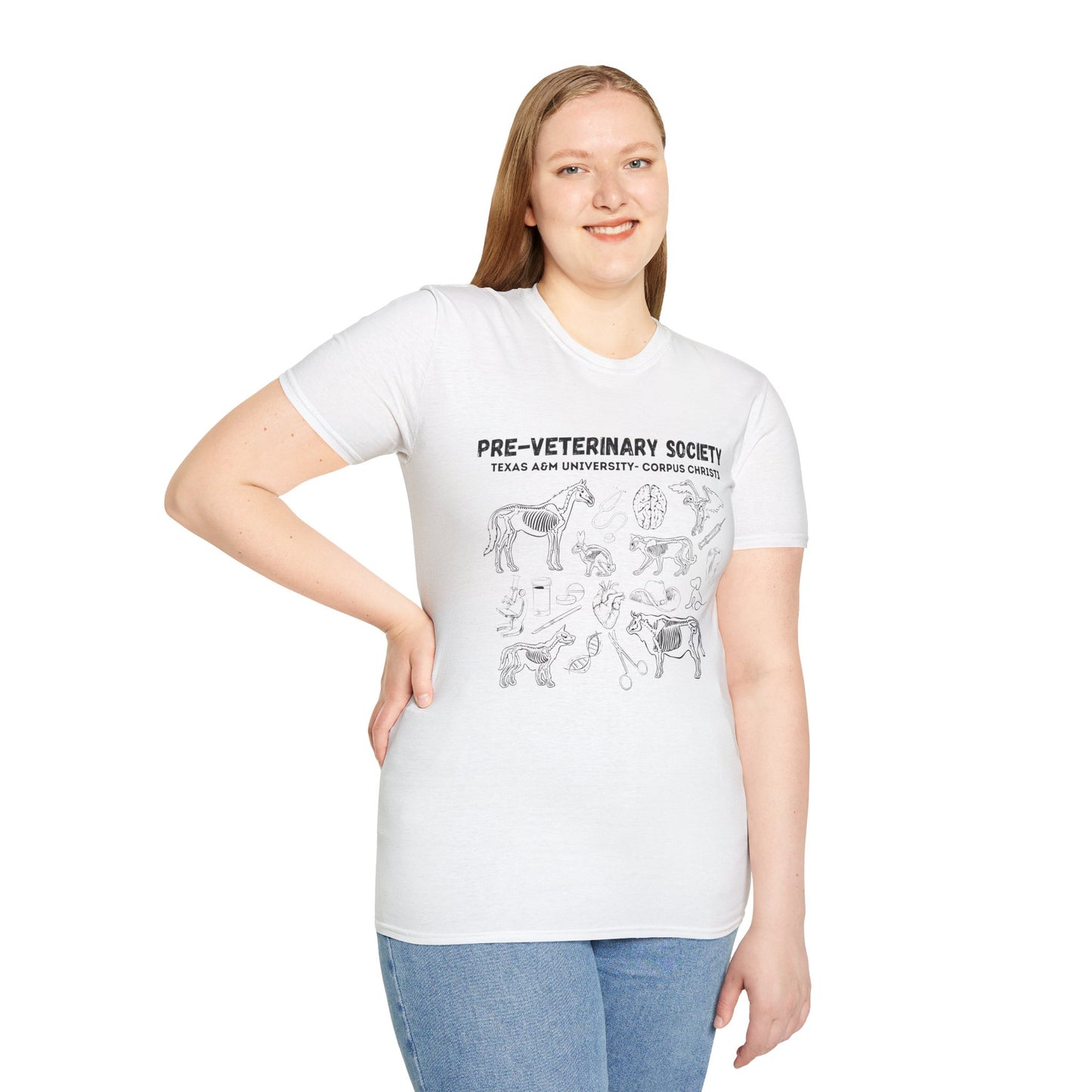 Pre-Vet Society Animal Anatomy Design Gildan Softstyle T-Shirt Unisex
