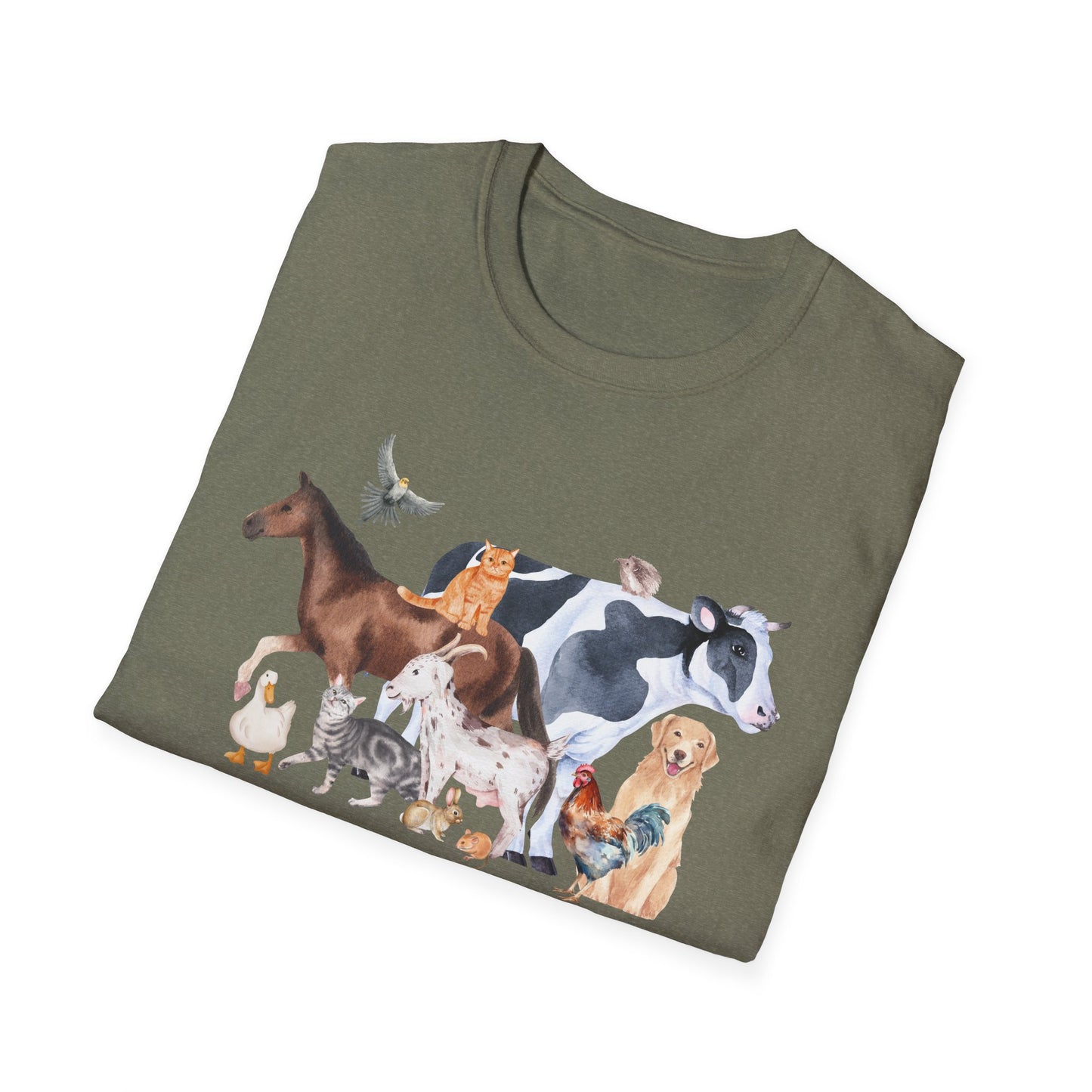 Pre-Vet Society Watercolor Animals Design Gildan Softstyle T-Shirt Unisex