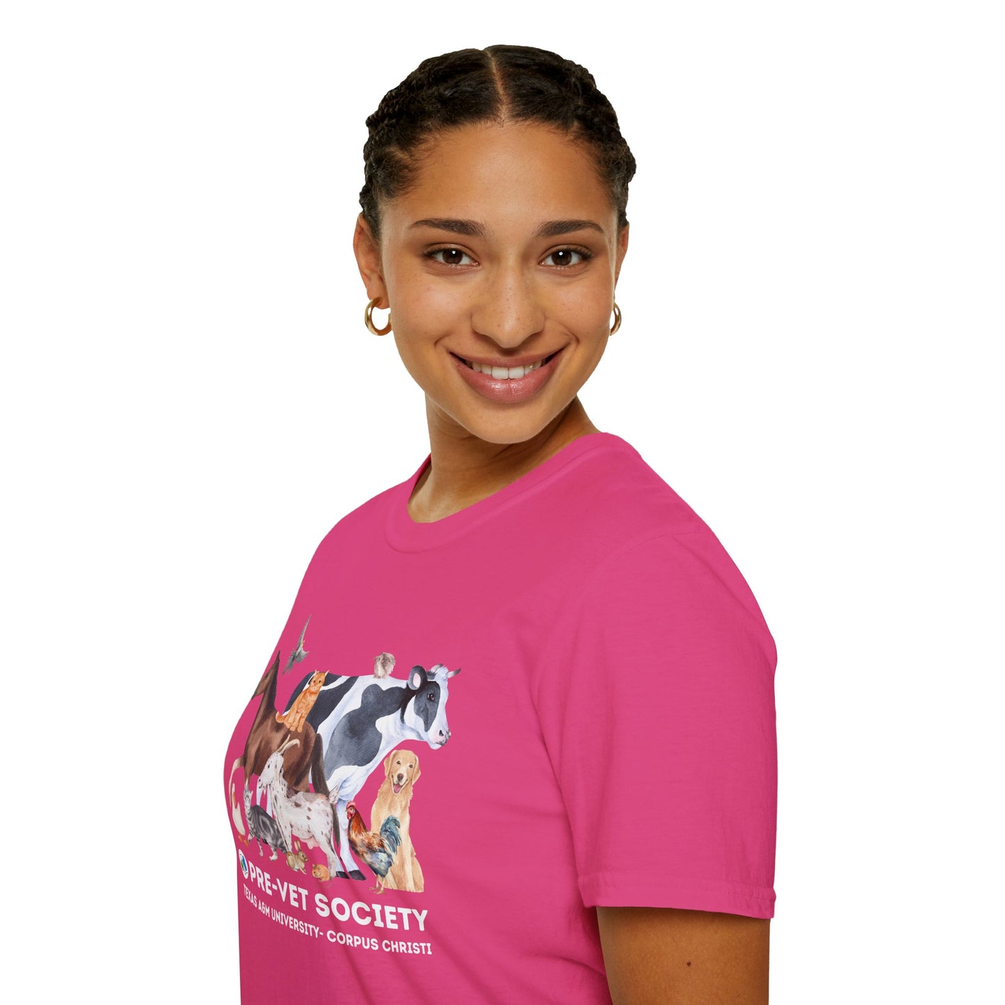 Pre-Vet Society Watercolor Animals Design Gildan Softstyle T-Shirt Unisex