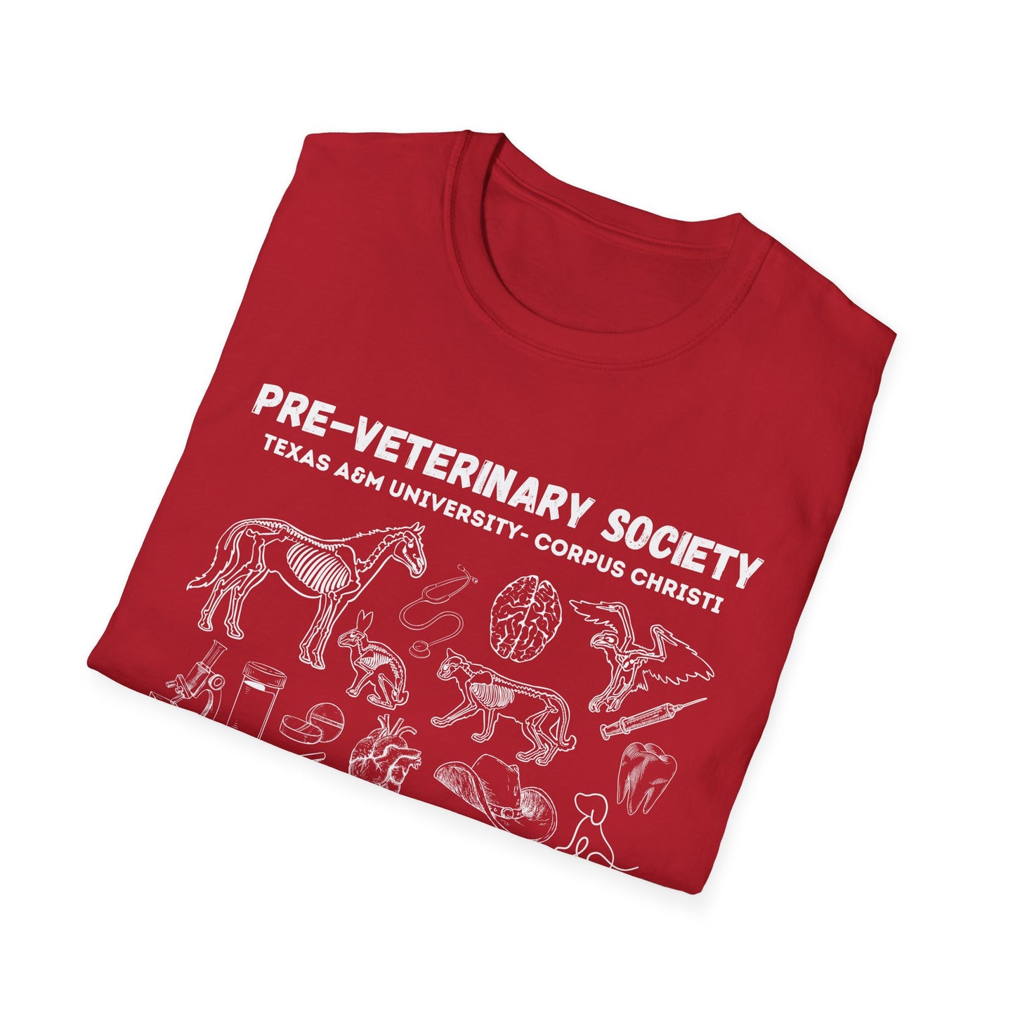 Pre-Vet Society Animal Anatomy Design Gildan Softstyle T-Shirt Unisex