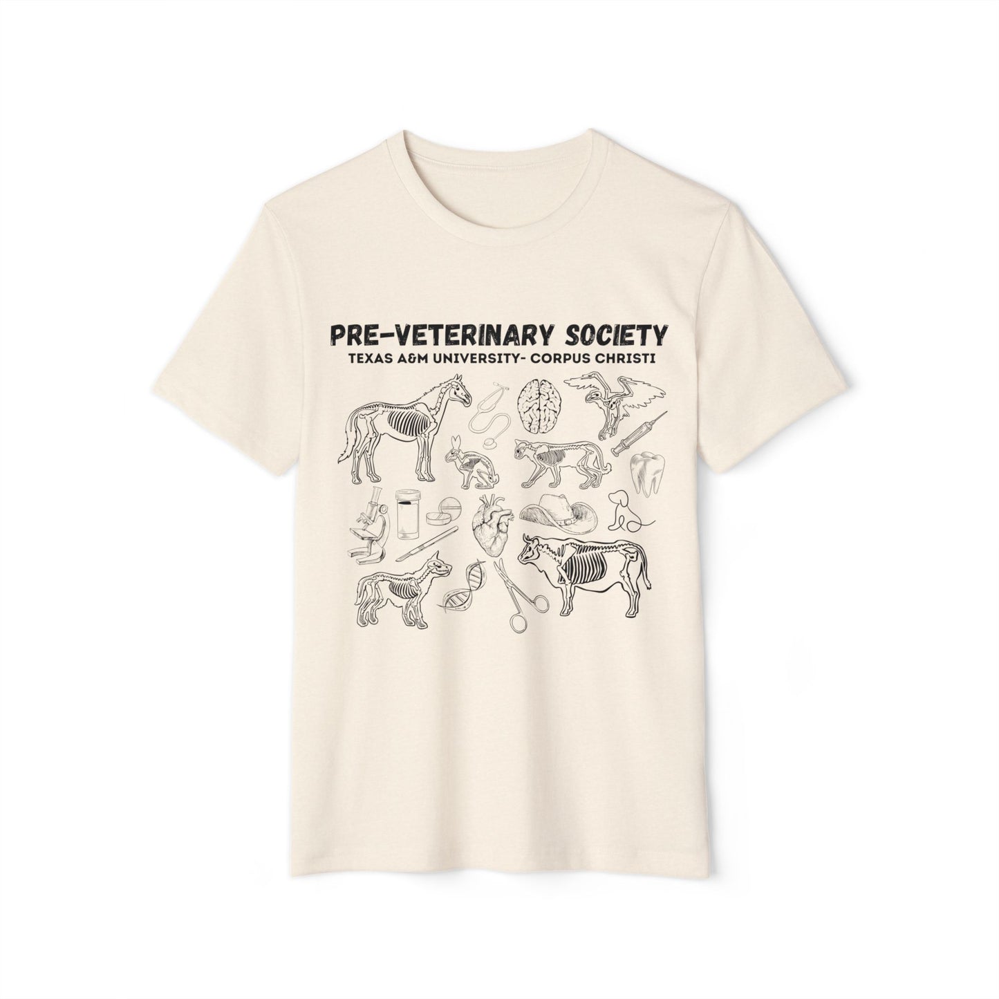 Pre-Vet Society Animal Anatomy Bella Canvas Recycled Organic T-Shirt Unisex