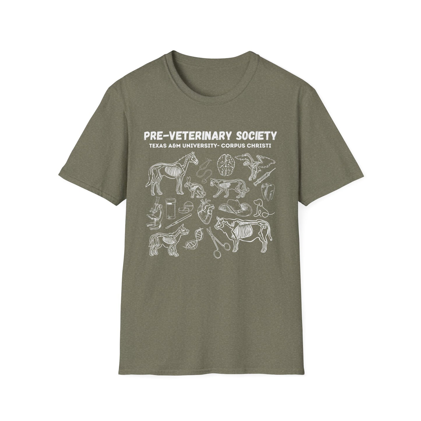 Pre-Vet Society Animal Anatomy Design Gildan Softstyle T-Shirt Unisex