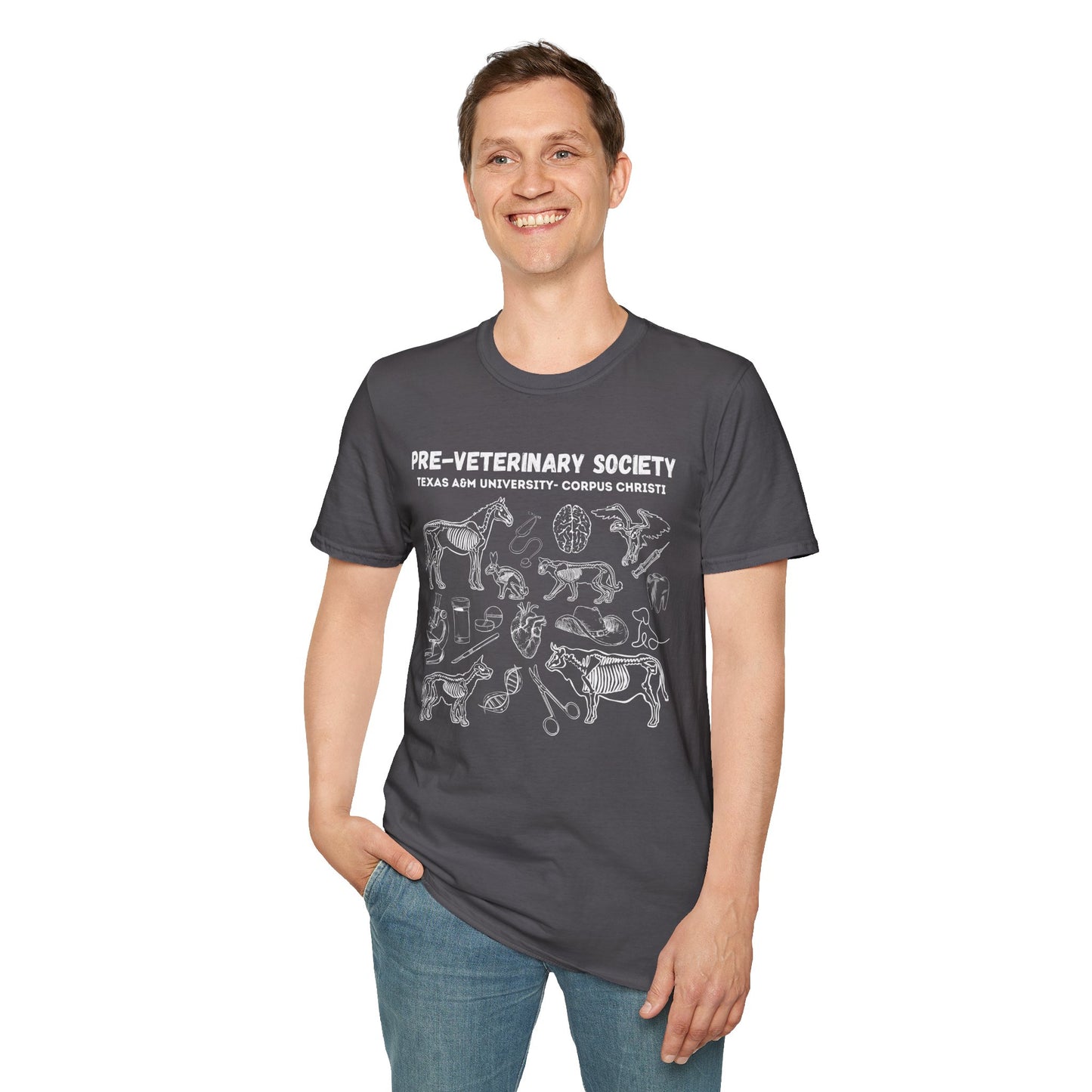 Pre-Vet Society Animal Anatomy Design Gildan Softstyle T-Shirt Unisex