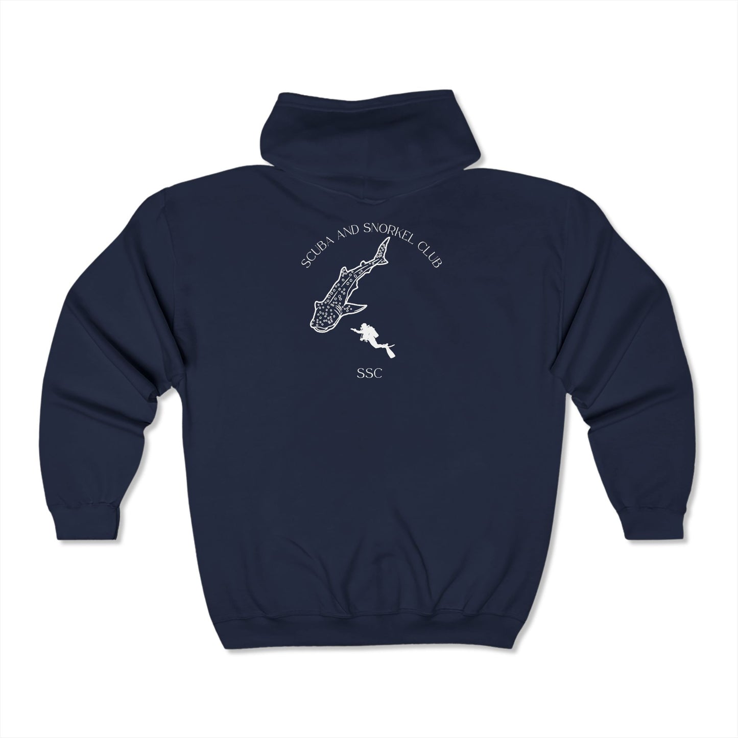 SSC Zip-Up Hoodie | Front Logo & Whale Shark Back (Unisex) – Soft, Cozy & Stylish Club Sweatshirt