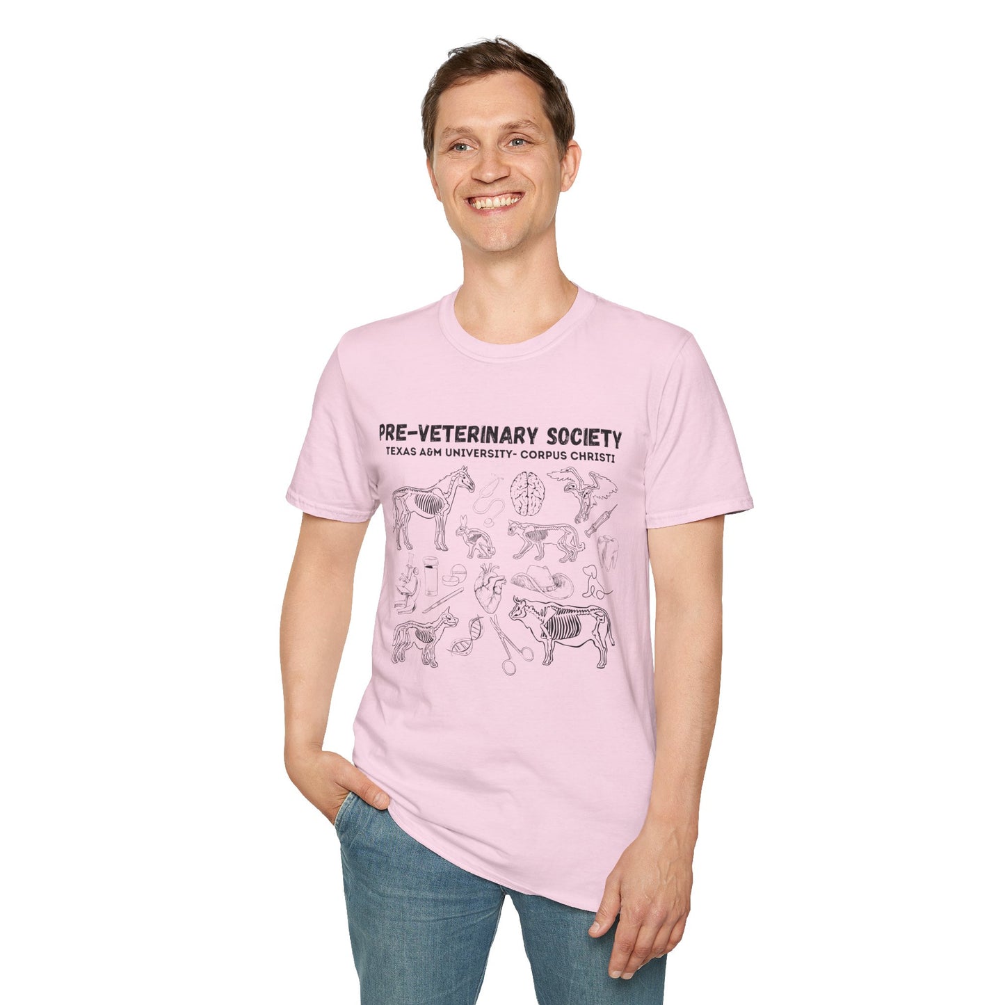 Pre-Vet Society Animal Anatomy Design Gildan Softstyle T-Shirt Unisex