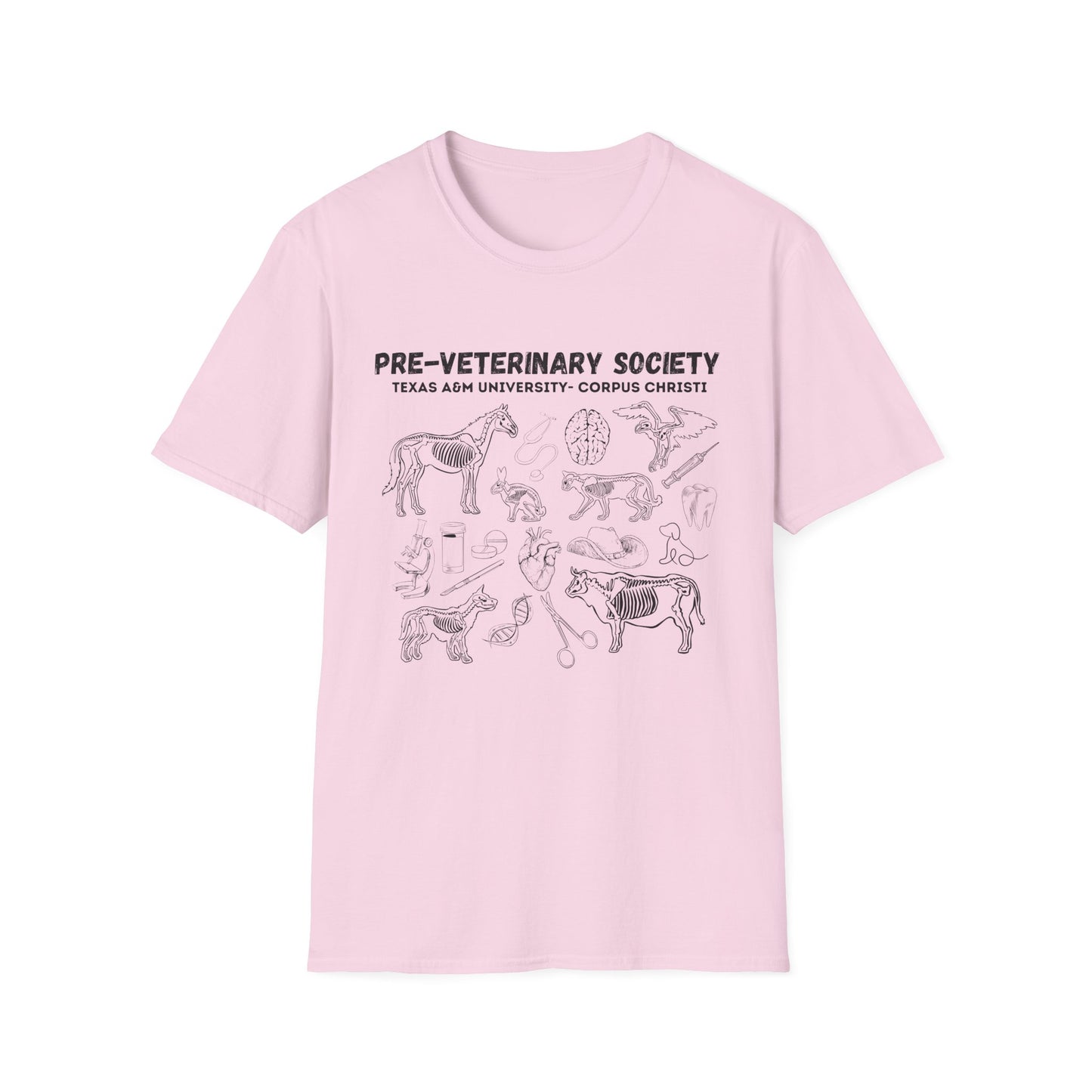 Pre-Vet Society Animal Anatomy Design Gildan Softstyle T-Shirt Unisex