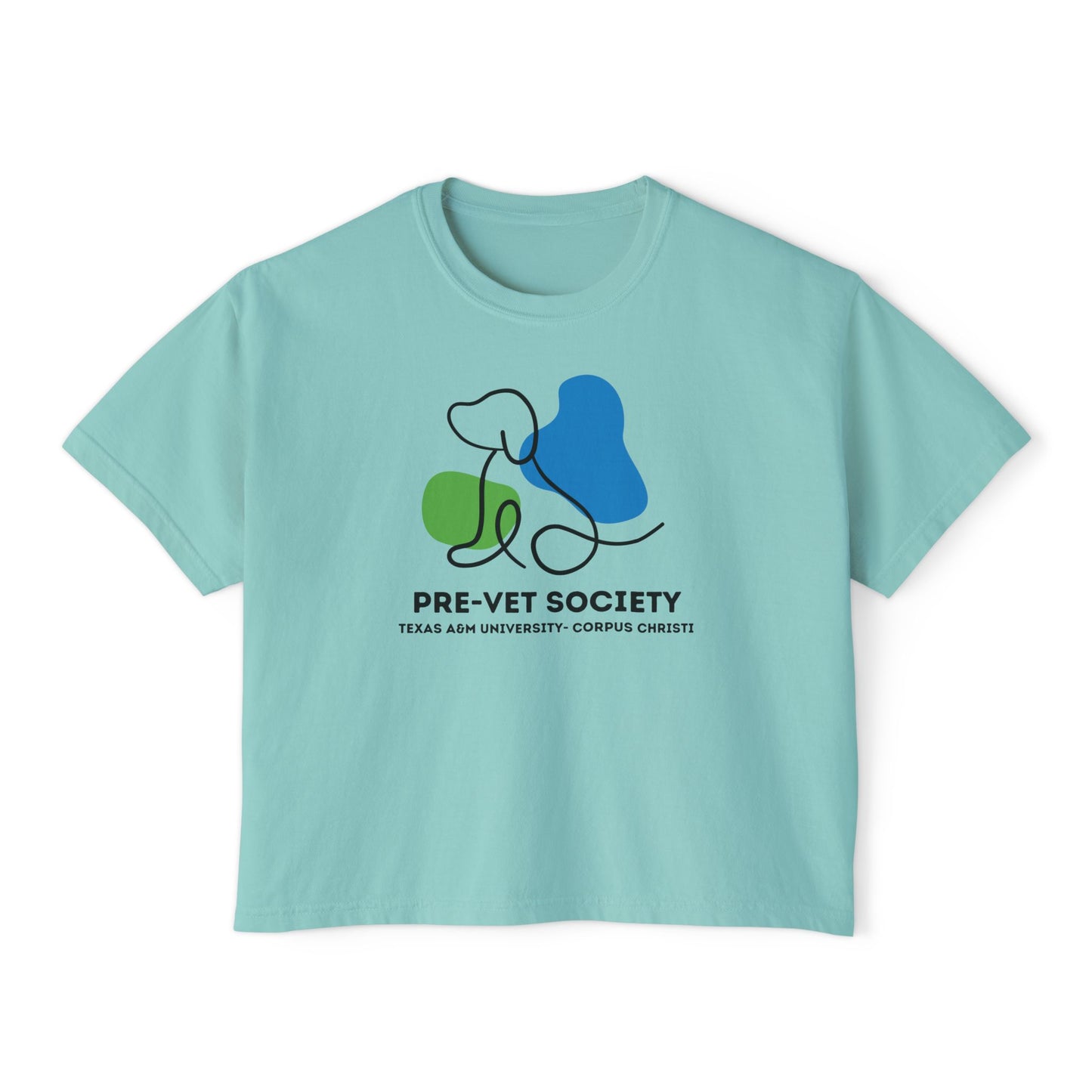 Pre-Vet Society Logo Comfort Colors Women's Crop Boxy Tee