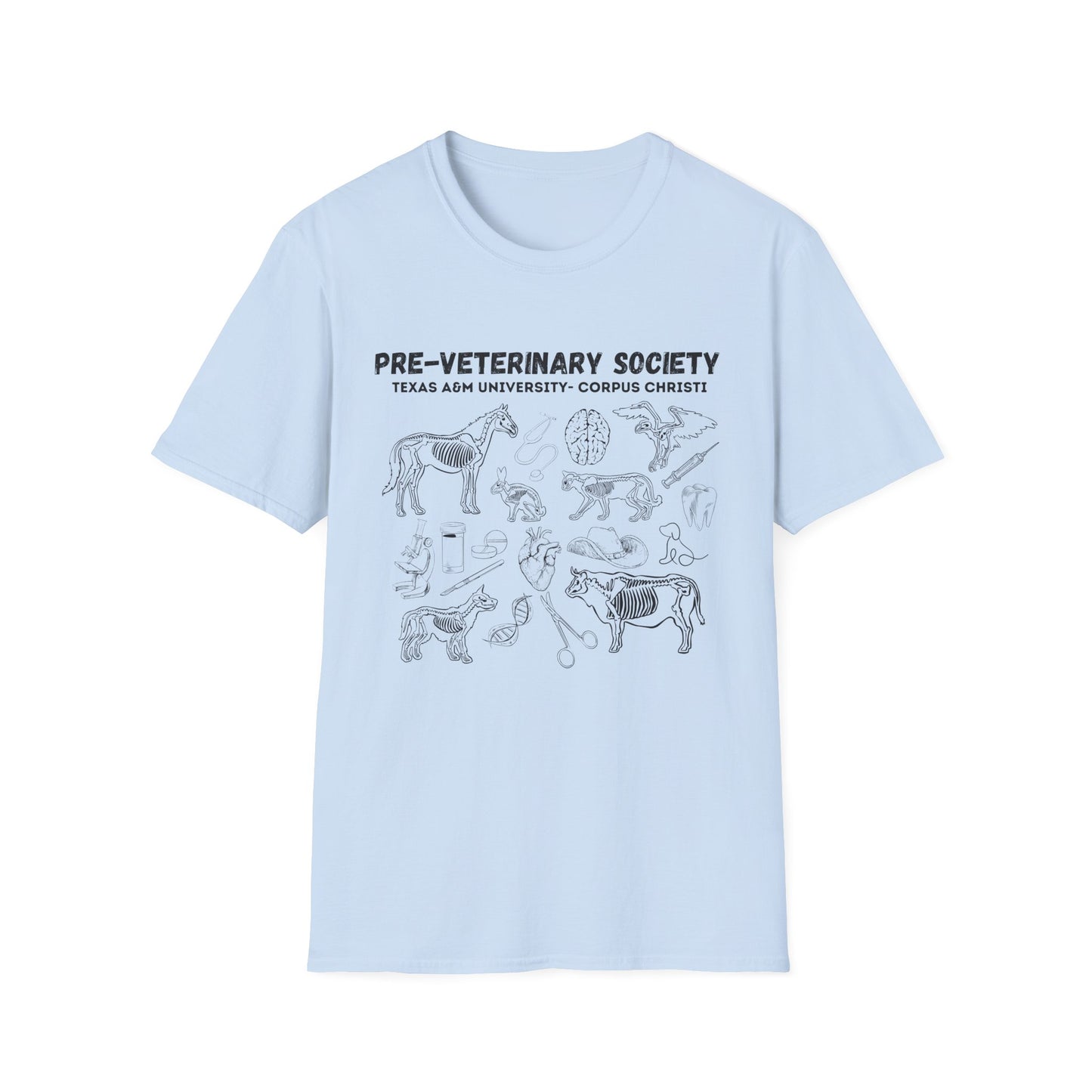 Pre-Vet Society Animal Anatomy Design Gildan Softstyle T-Shirt Unisex