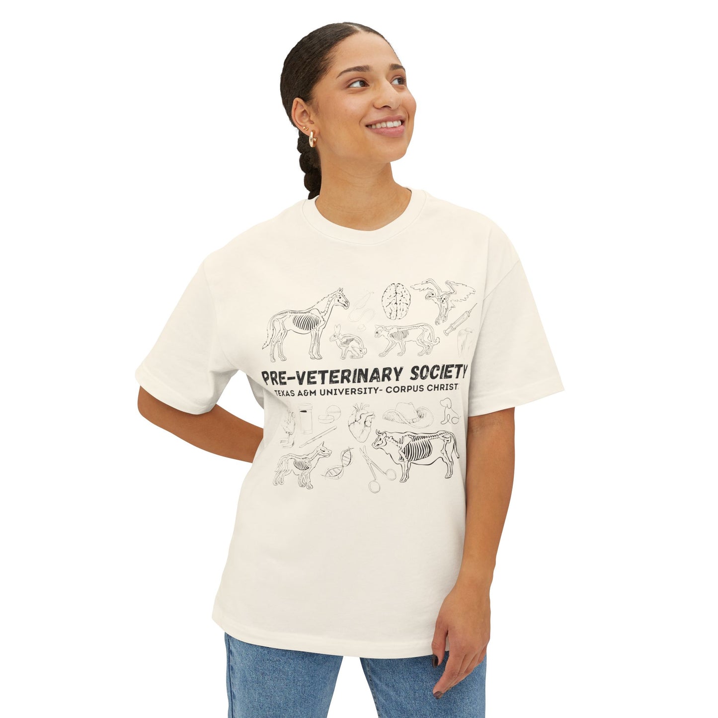 Pre-Vet Society Animal Anatomy Bella Canvas Oversized Boxy Tee Unisex