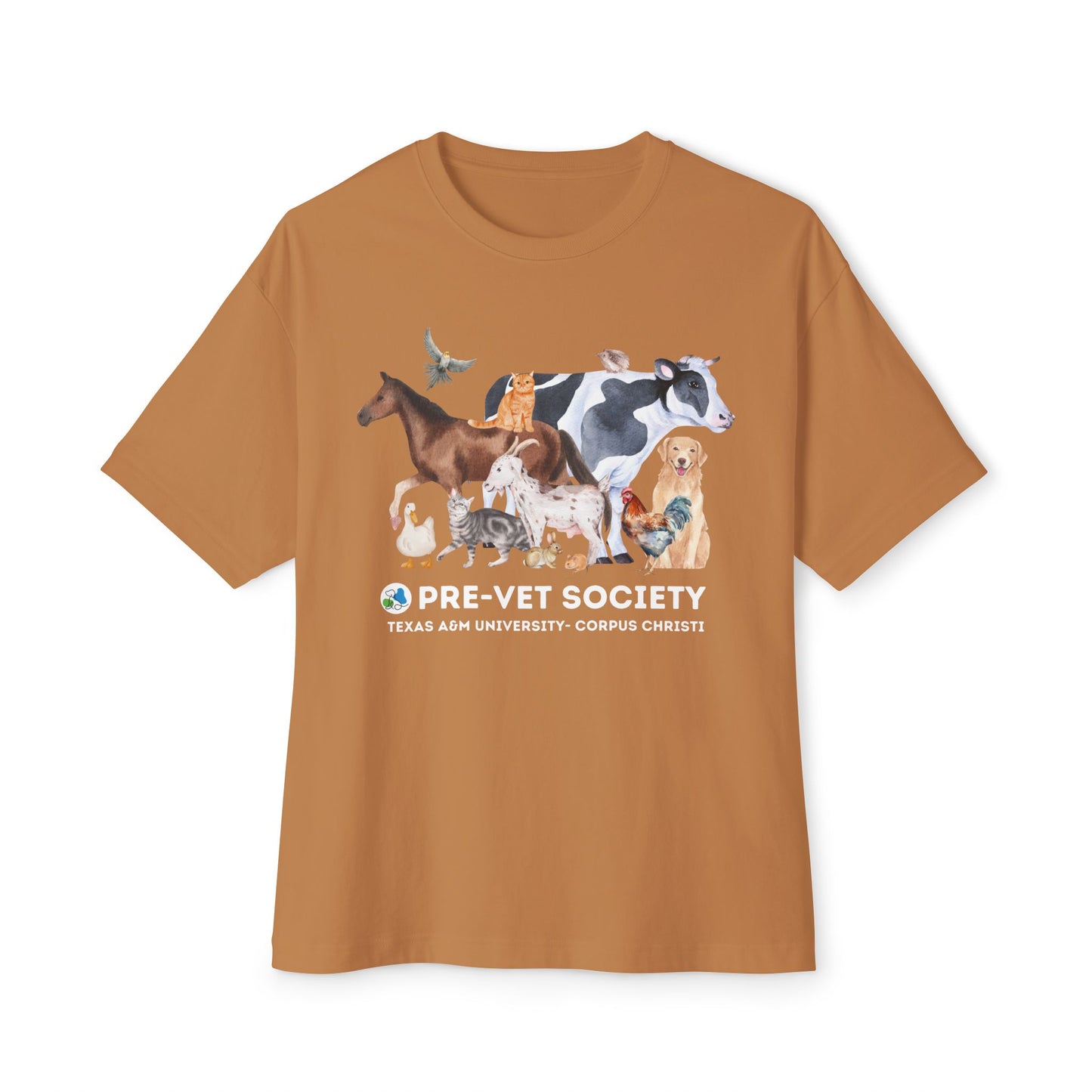 Pre-Vet Society Watercolor Animals Bella Canvas Oversized Boxy Tee Unisex