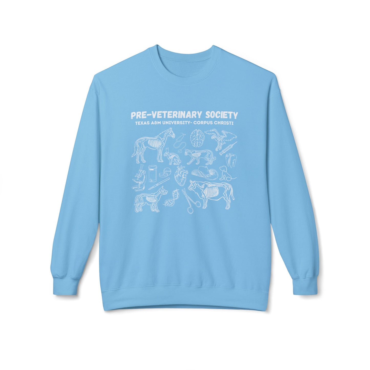 Pre-Vet Society Animal Anatomy Gildan Midweight Softstyle Fleece Crewneck Sweatshirt Unisex