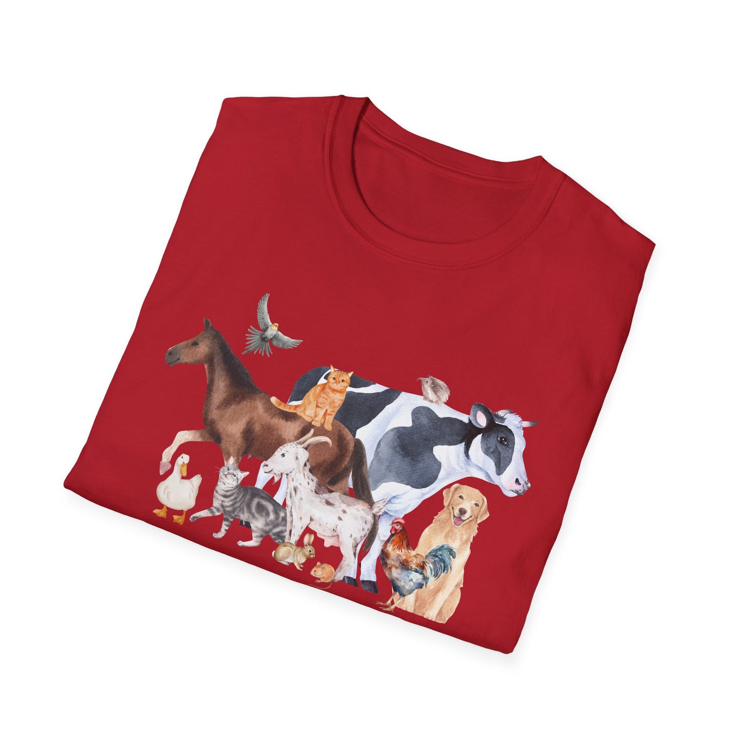 Pre-Vet Society Watercolor Animals Design Gildan Softstyle T-Shirt Unisex
