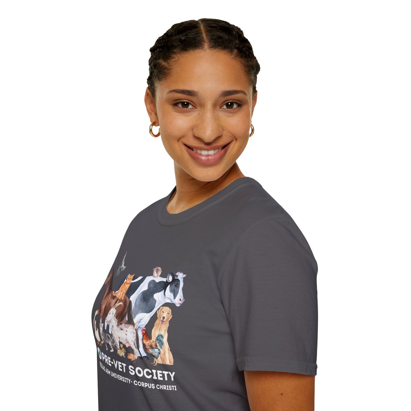 Pre-Vet Society Watercolor Animals Design Gildan Softstyle T-Shirt Unisex