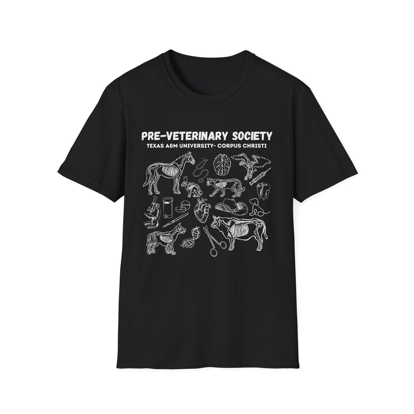 Pre-Vet Society Animal Anatomy Design Gildan Softstyle T-Shirt Unisex