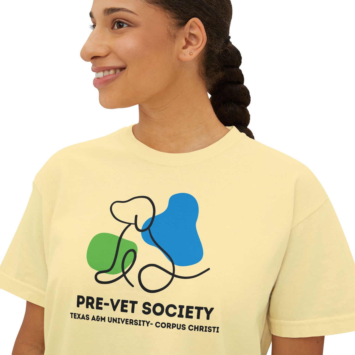 Pre-Vet Society Logo Comfort Colors Women's Crop Boxy Tee