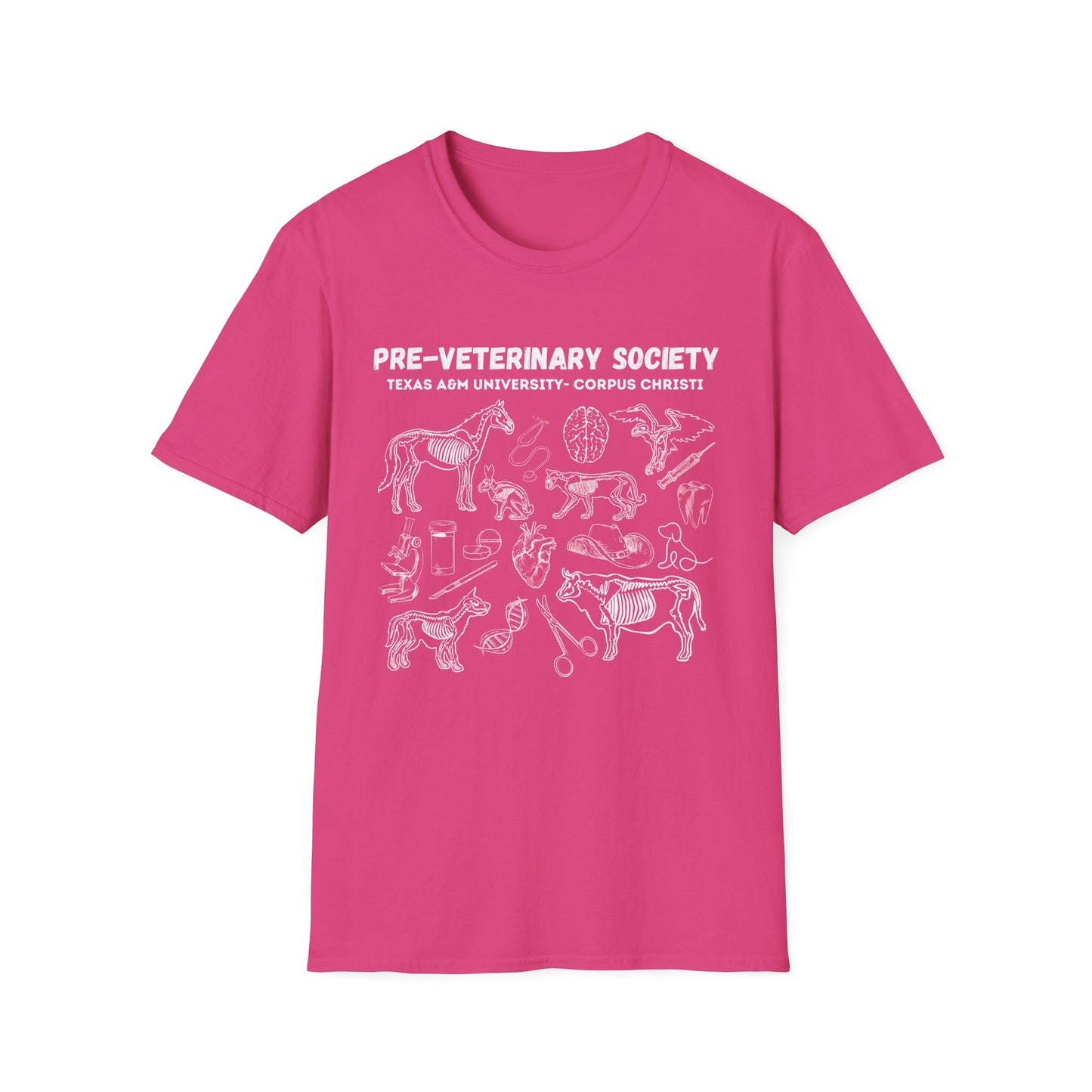 Pre-Vet Society Animal Anatomy Design Gildan Softstyle T-Shirt Unisex