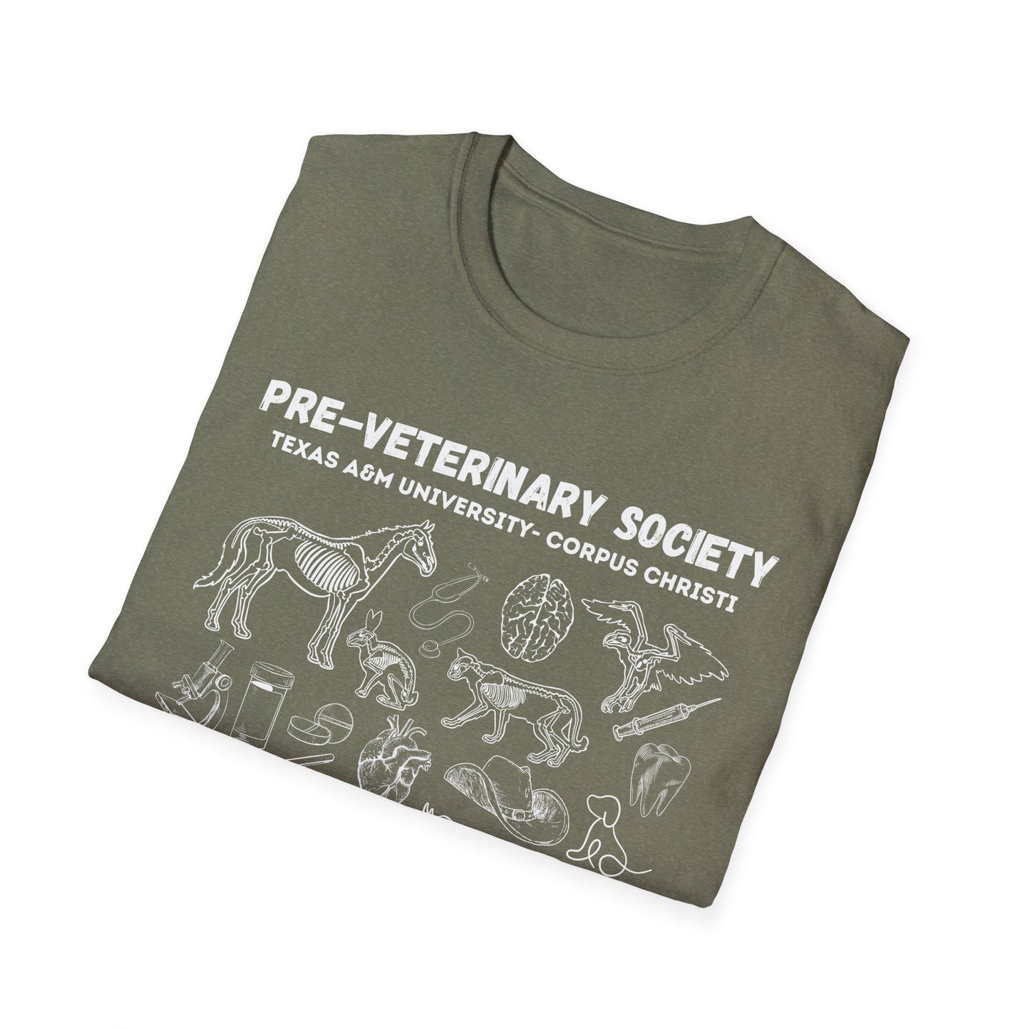 Pre-Vet Society Animal Anatomy Design Gildan Softstyle T-Shirt Unisex