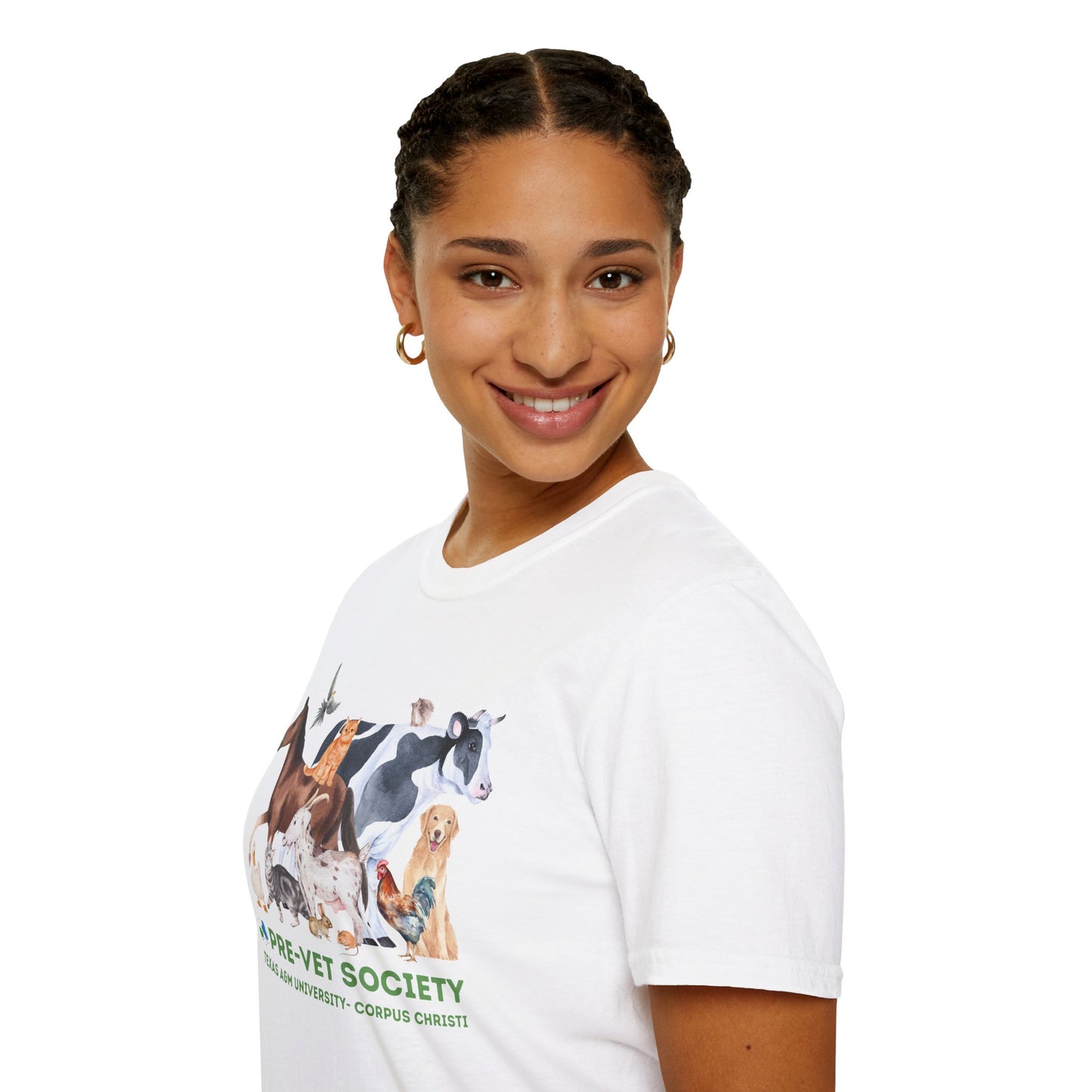 Pre-Vet Society Watercolor Animals Design Gildan Softstyle T-Shirt Unisex