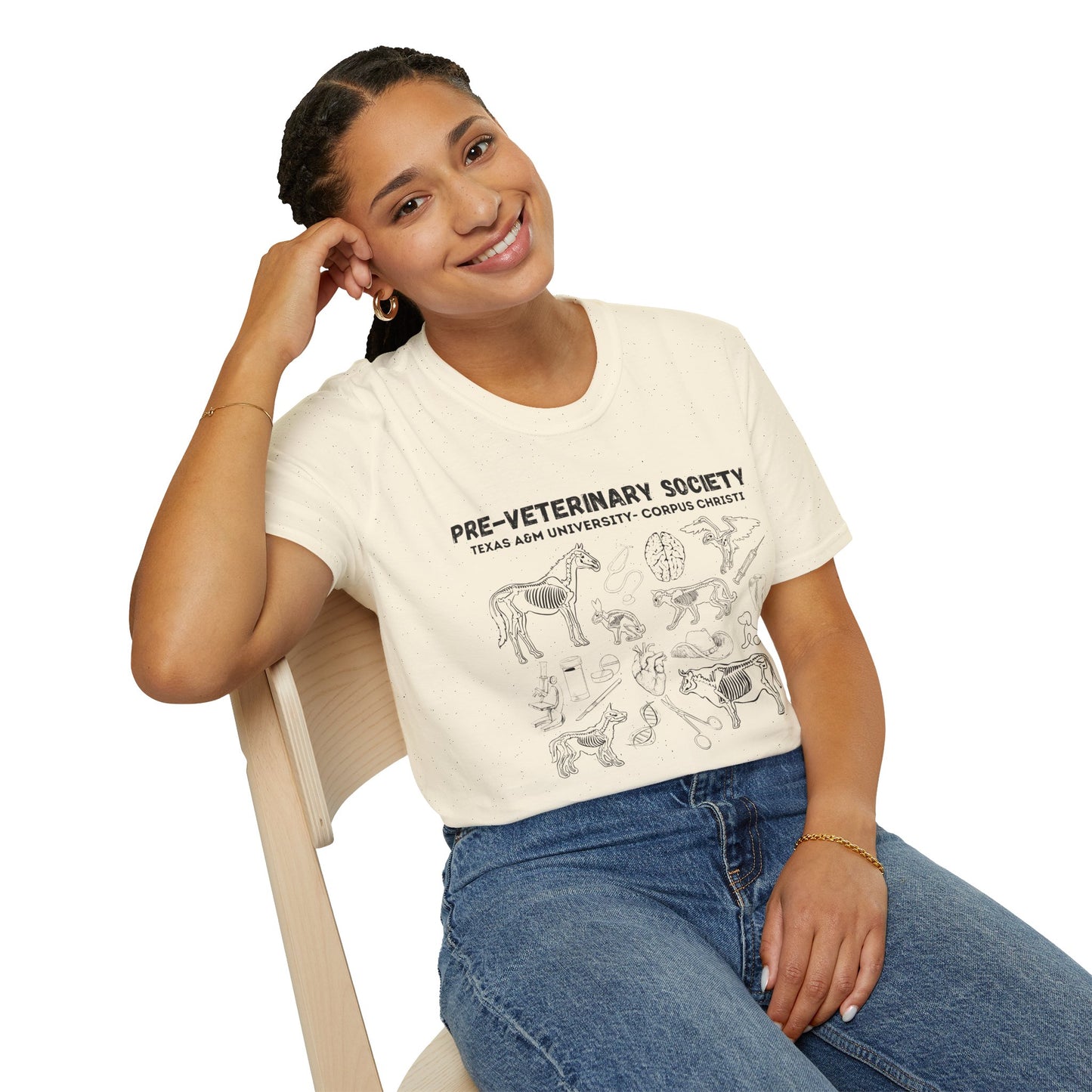 Pre-Vet Society Animal Anatomy Design Gildan Softstyle T-Shirt Unisex