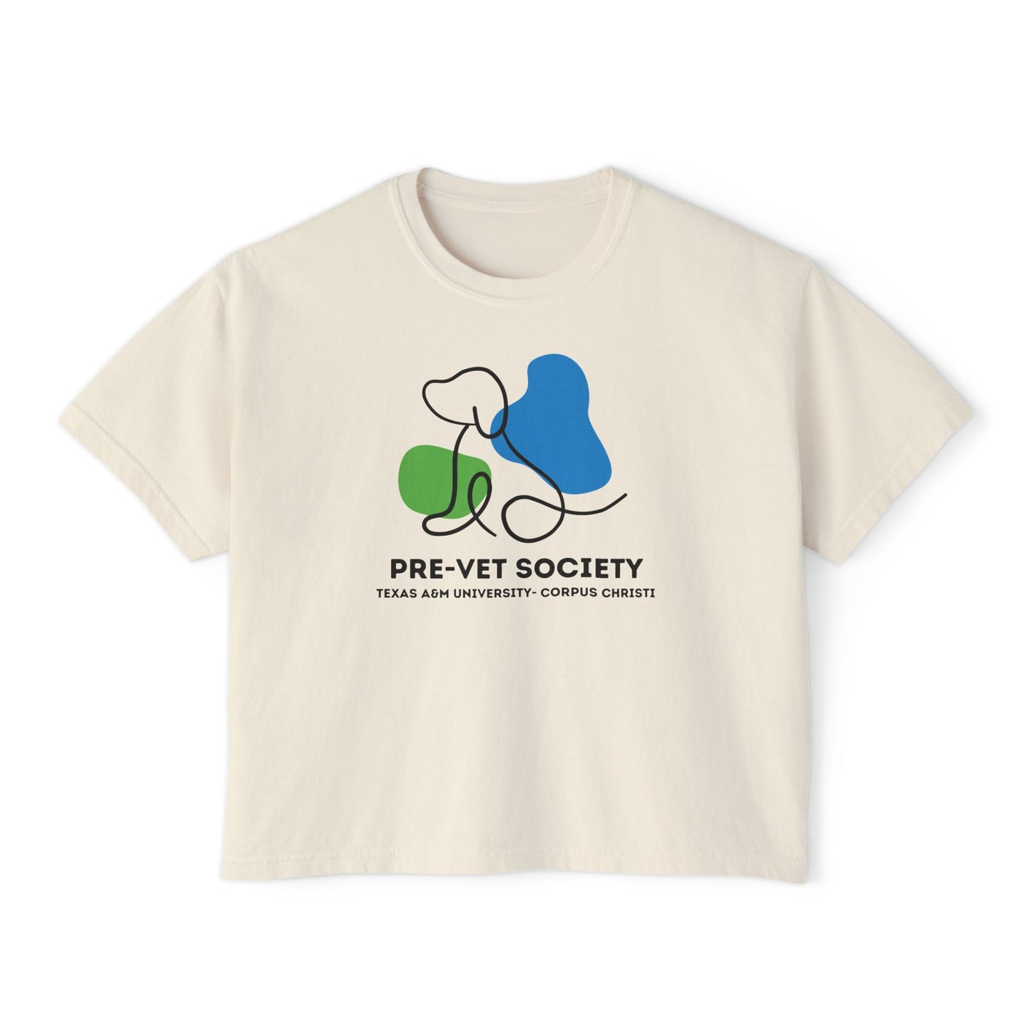 Pre-Vet Society Logo Comfort Colors Women's Crop Boxy Tee