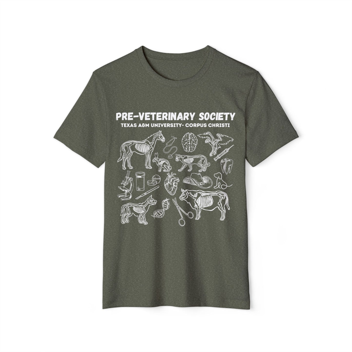 Pre-Vet Society Animal Anatomy Bella Canvas Recycled Organic T-Shirt Unisex