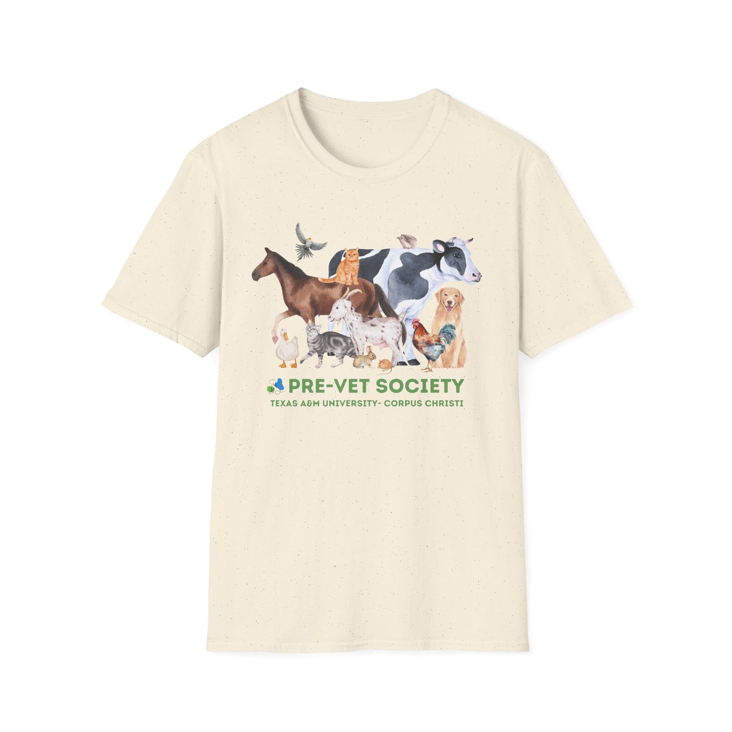 Pre-Vet Society Watercolor Animals Design Gildan Softstyle T-Shirt Unisex