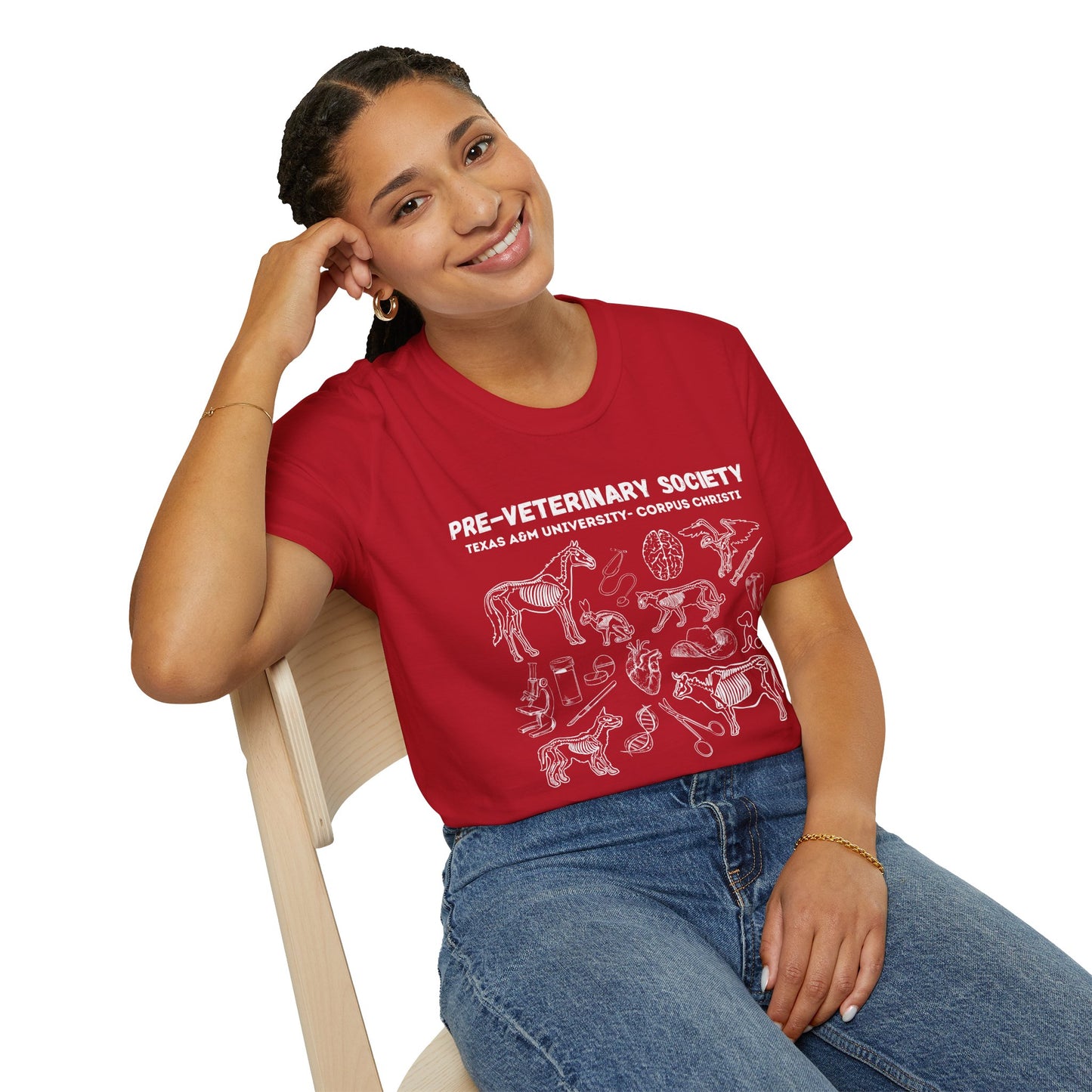 Pre-Vet Society Animal Anatomy Design Gildan Softstyle T-Shirt Unisex