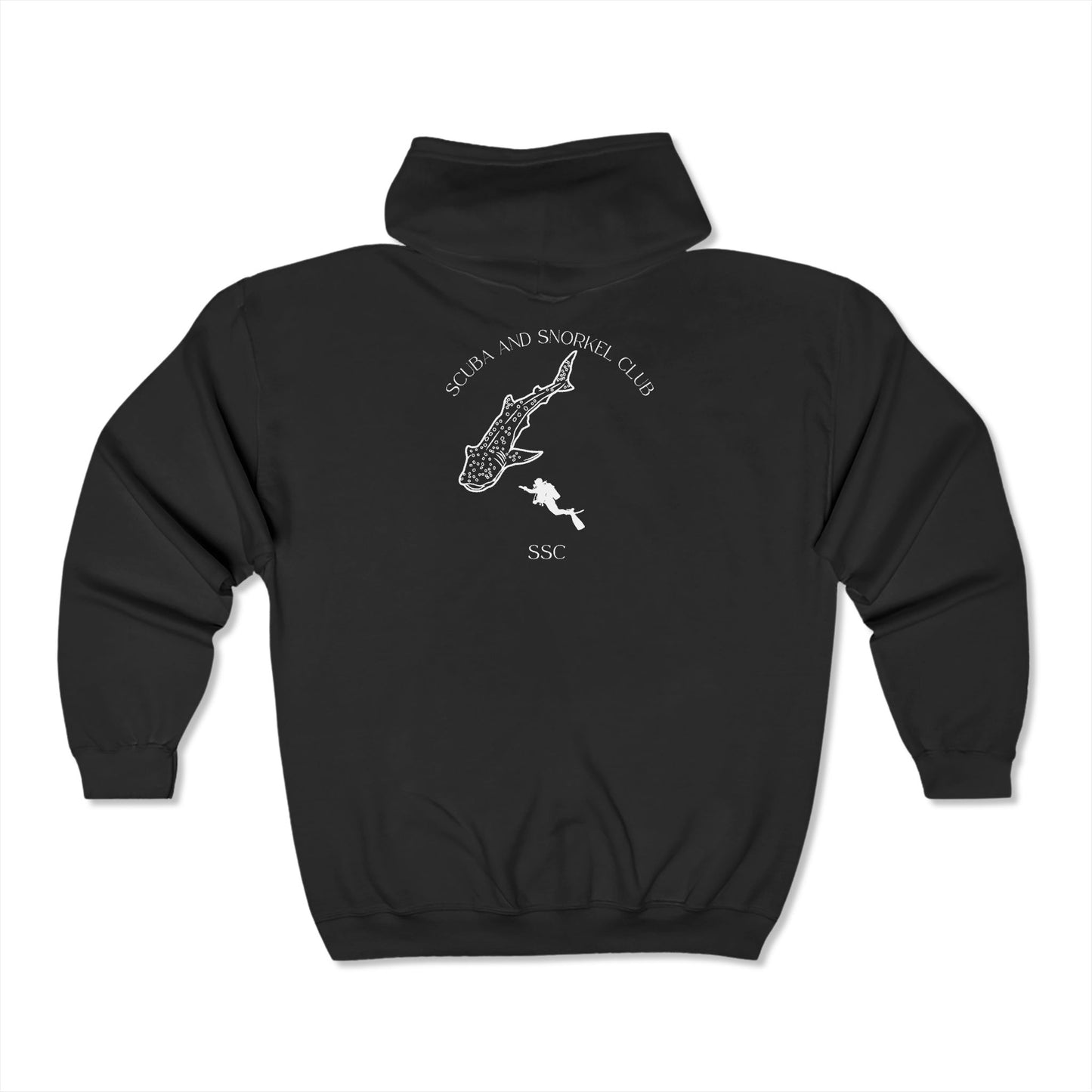 SSC Zip-Up Hoodie | Front Logo & Whale Shark Back (Unisex) – Soft, Cozy & Stylish Club Sweatshirt