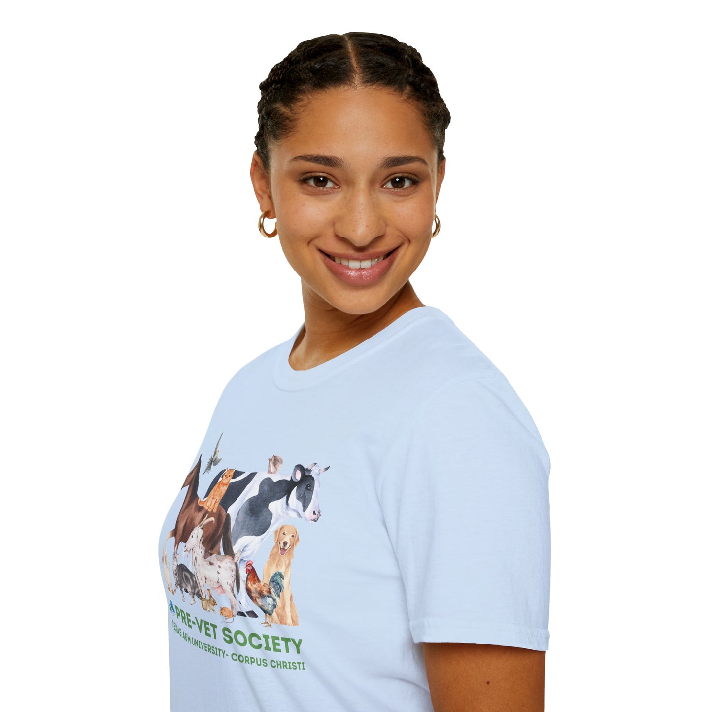 Pre-Vet Society Watercolor Animals Design Gildan Softstyle T-Shirt Unisex