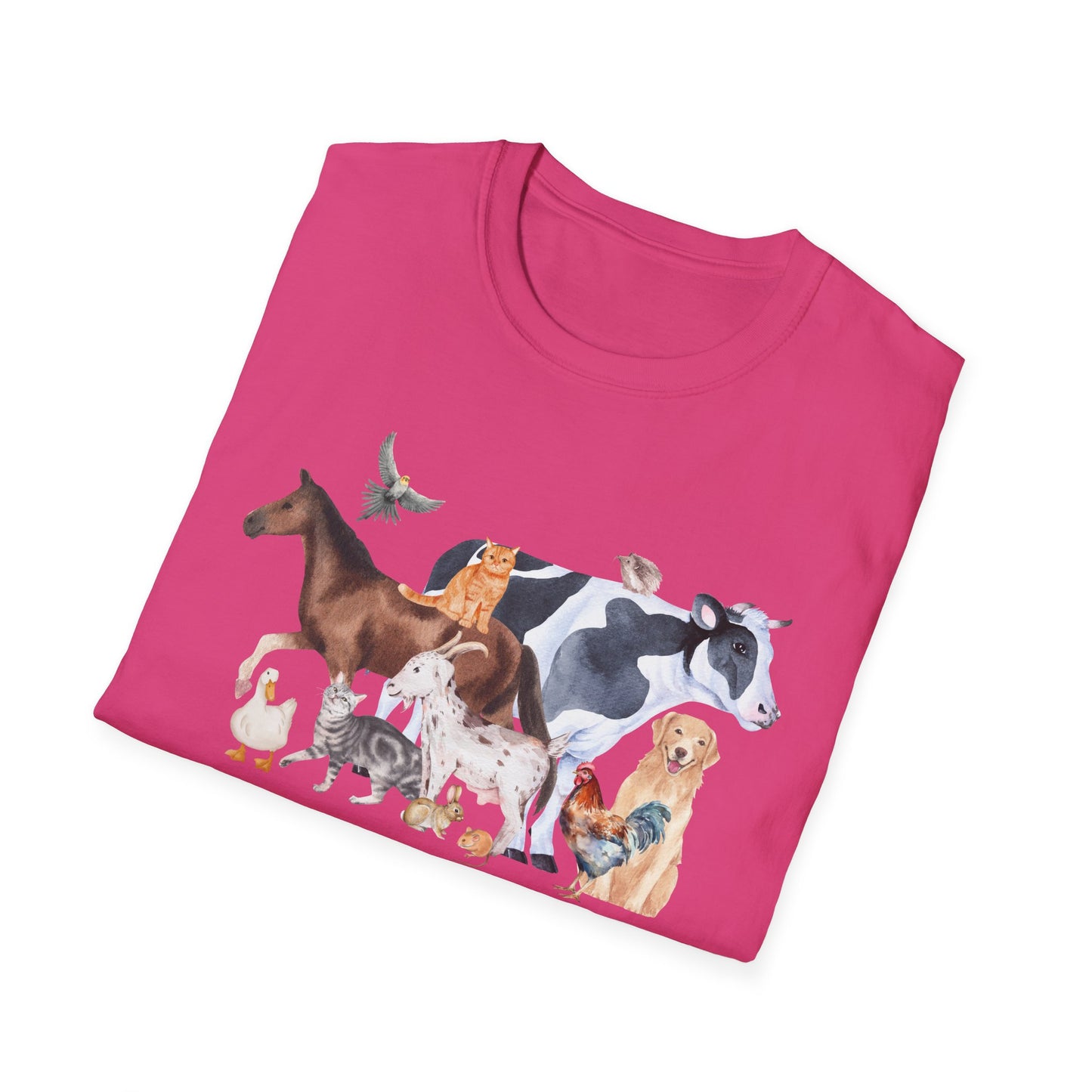 Pre-Vet Society Watercolor Animals Design Gildan Softstyle T-Shirt Unisex