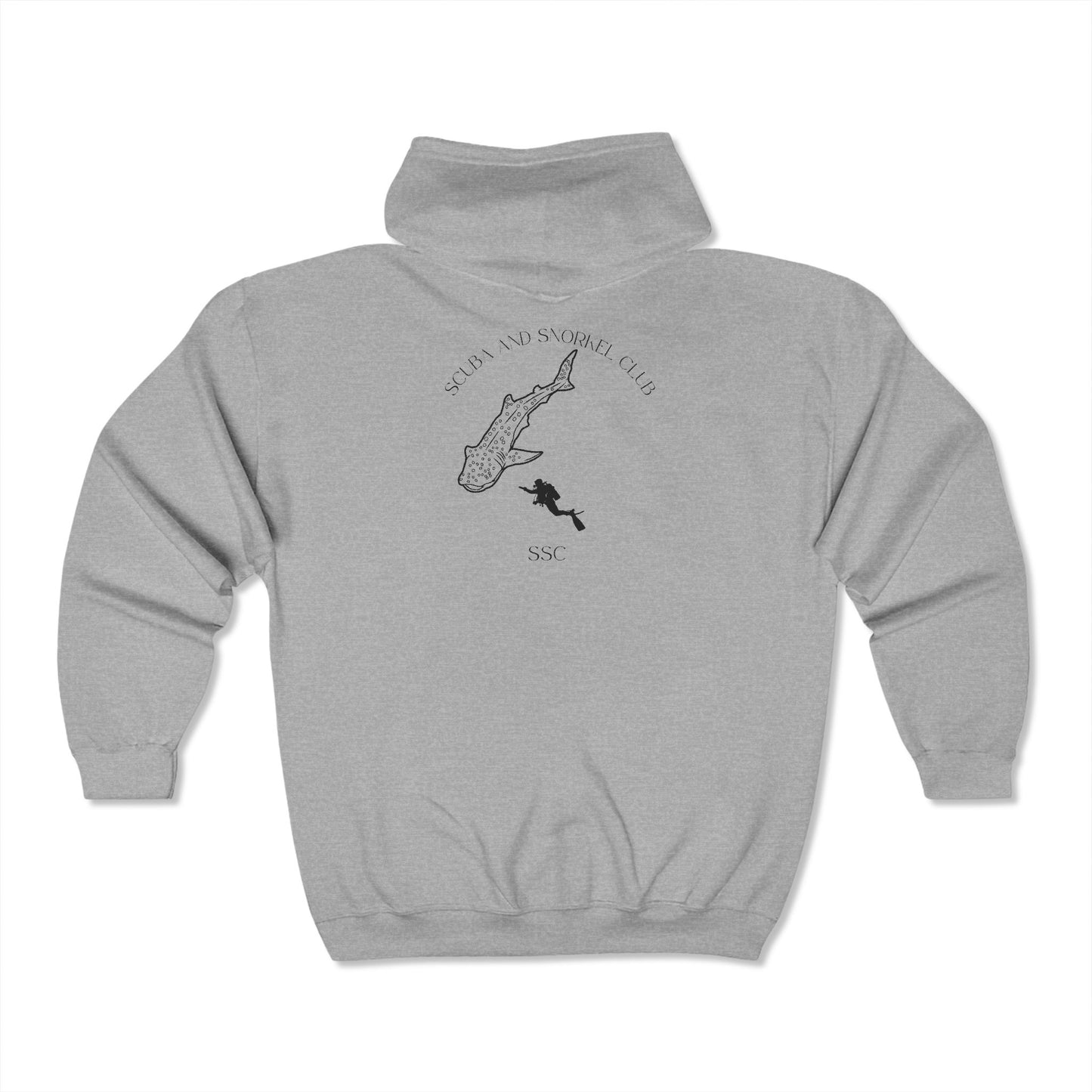 SSC Zip-Up Hoodie | Front Logo & Whale Shark Back (Unisex) – Soft, Cozy & Stylish Club Sweatshirt