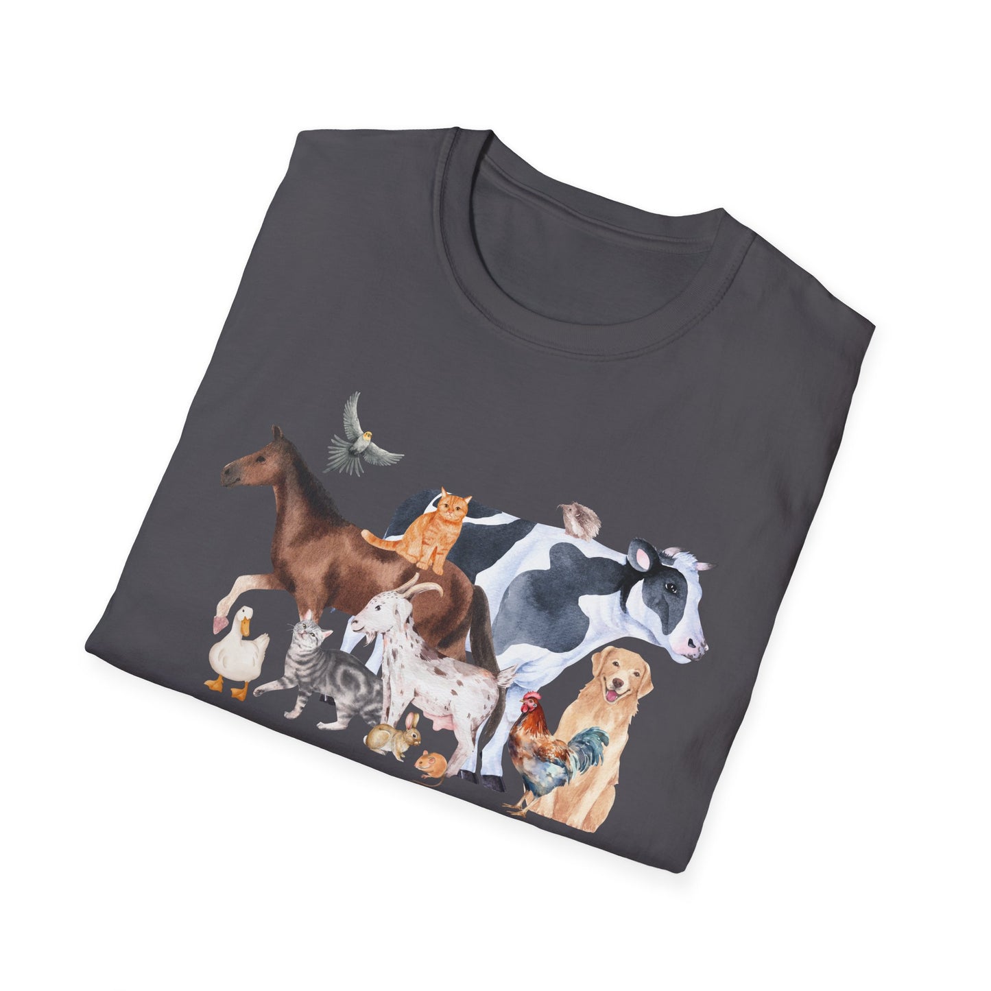 Pre-Vet Society Watercolor Animals Design Gildan Softstyle T-Shirt Unisex